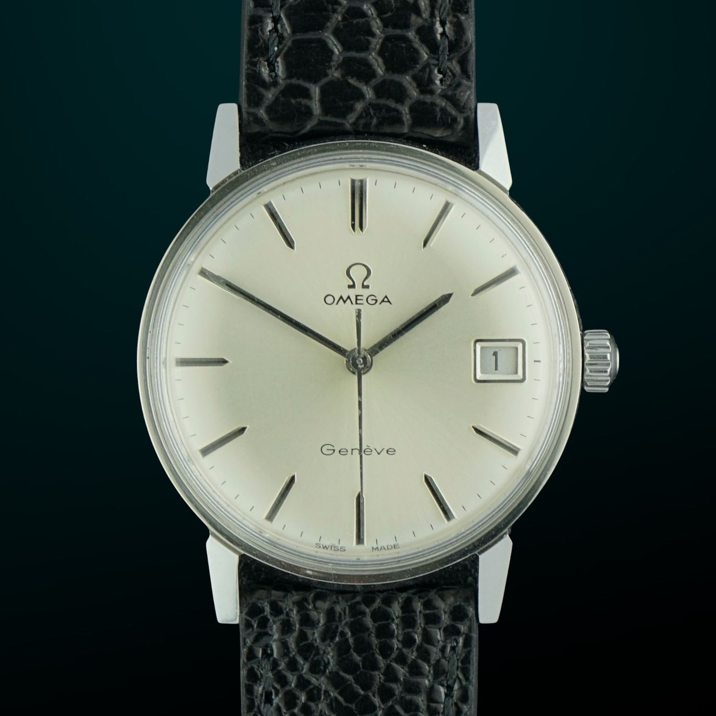 Omega Genève 136.011 (1970) - White dial 34 mm Steel case (1/8)