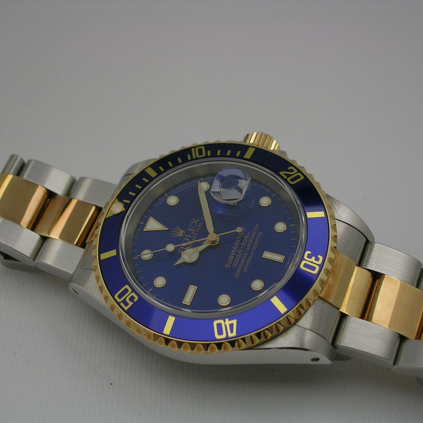 Rolex Submariner Date 16613 (1999) - Blue dial 40 mm Gold/Steel case (1/8)
