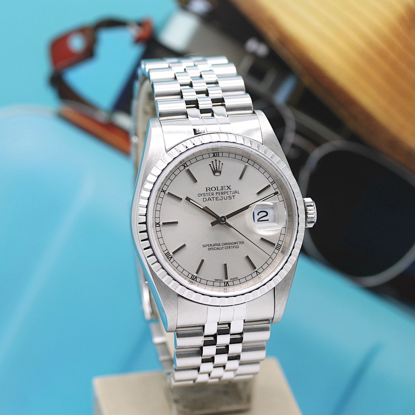 Rolex Datejust 36 16220 (2001) - Silver dial 36 mm Steel case (6/8)