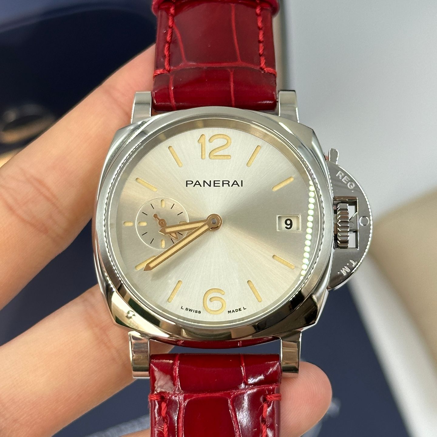 Panerai Luminor Due PAM01248 (2023) - Zilver wijzerplaat 38mm Staal (7/8)