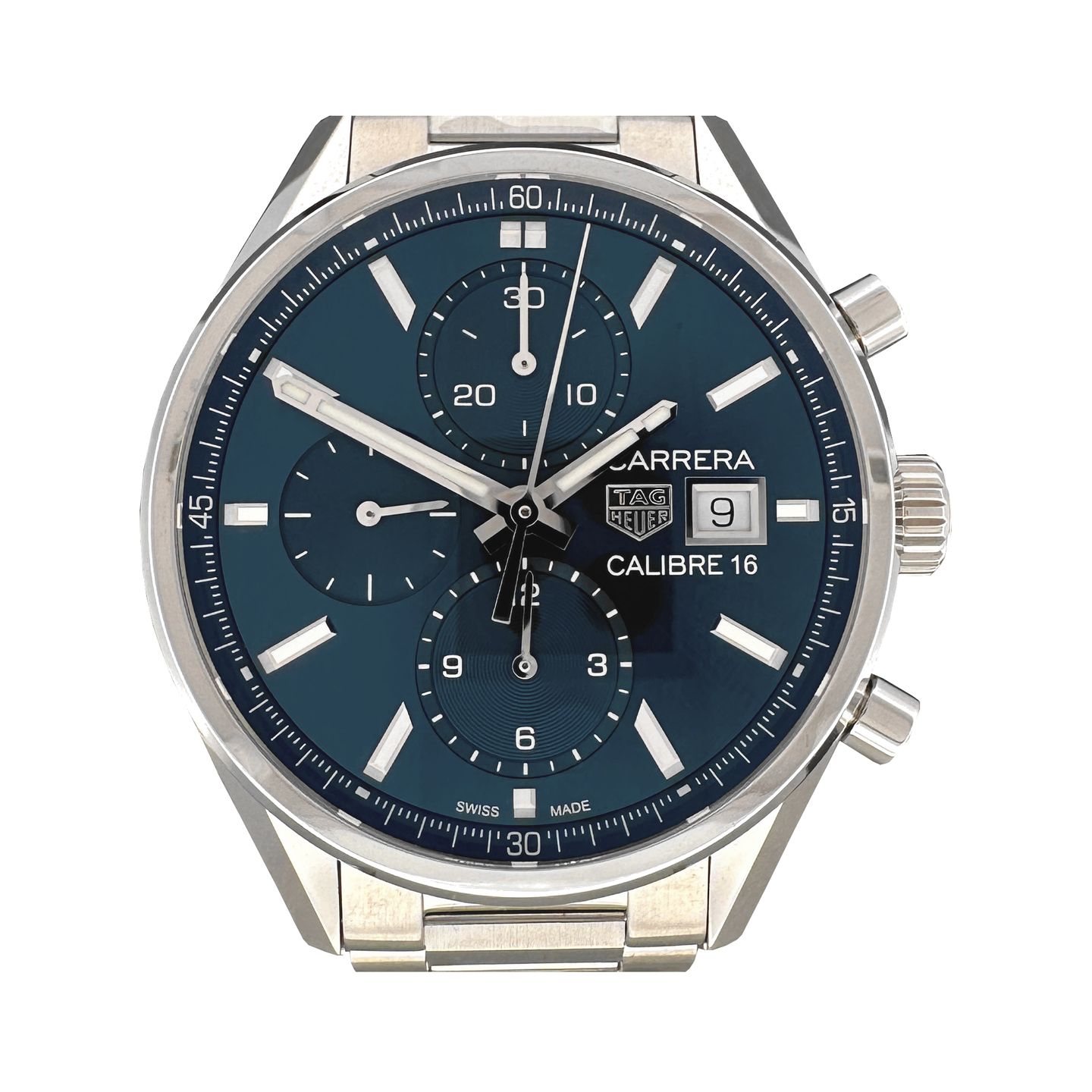 TAG Heuer Carrera Calibre 16 CBK2112.BA0715 (2024) - Blauw wijzerplaat 41mm Staal (1/8)