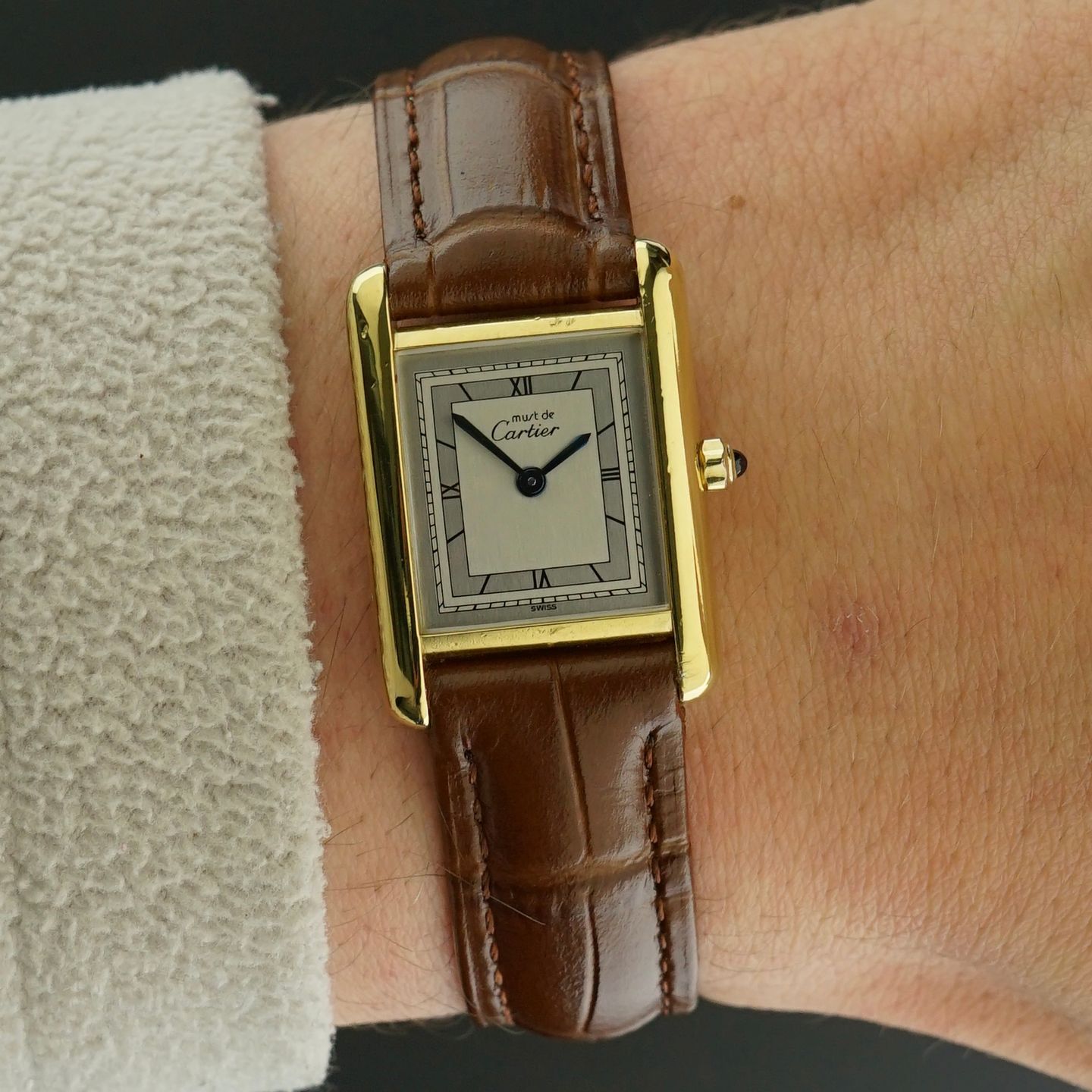 Cartier Tank 366001 (1990) - Silver dial 20 mm Silver case (2/8)