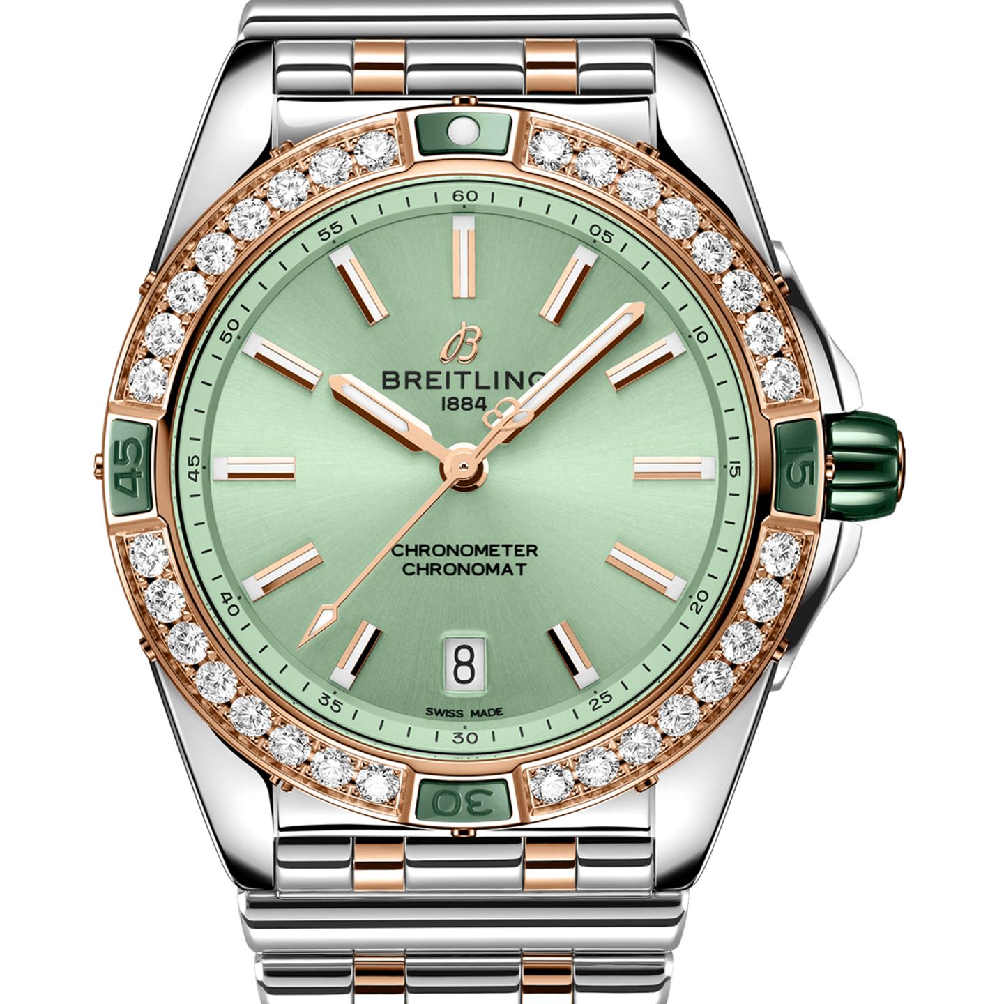 Breitling Chronomat 38 U17356531L1U1 (2024) - Green dial 38 mm Gold/Steel case (1/1)