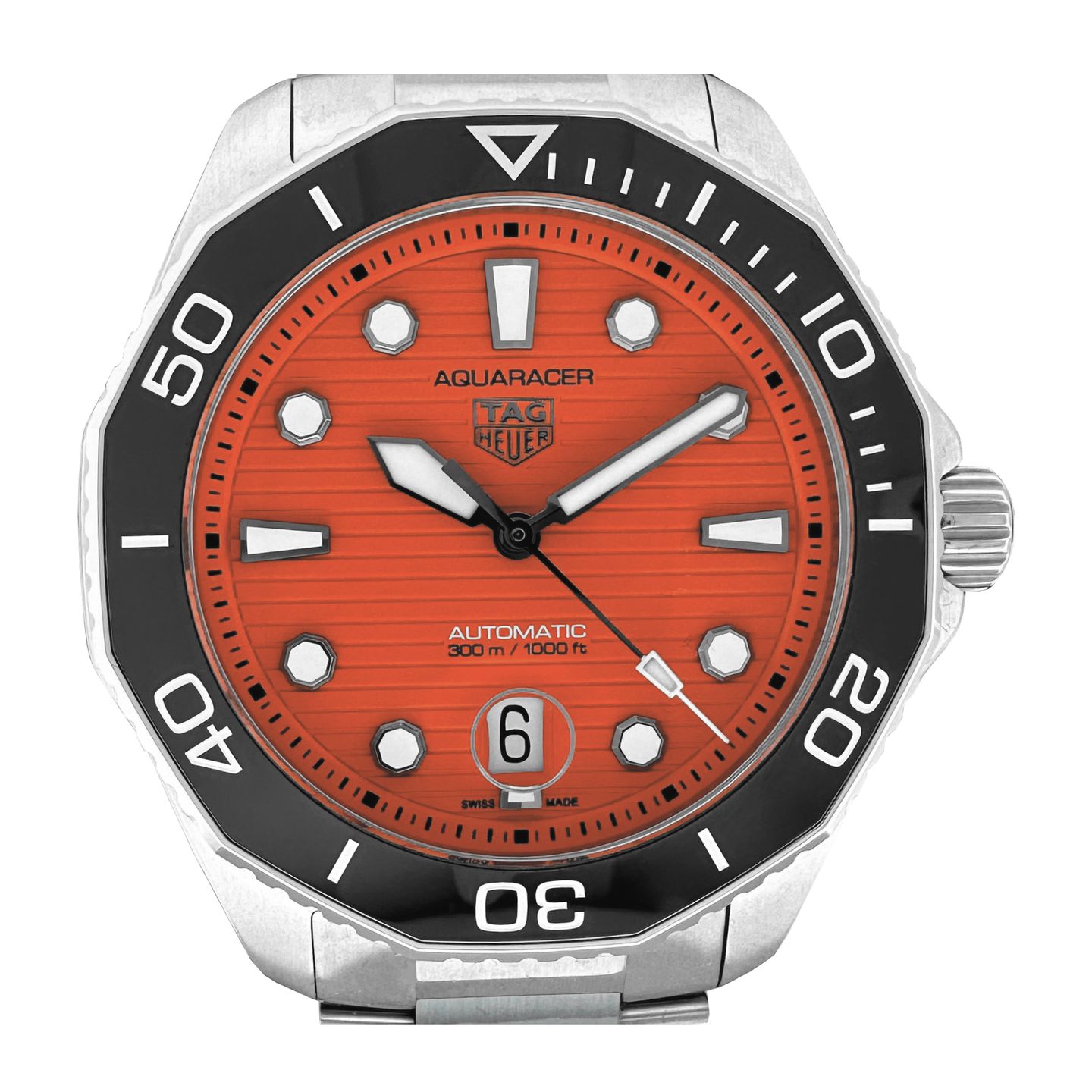 TAG Heuer Aquaracer 300M WBP201F.BA0632 (2024) - Oranje wijzerplaat 43mm Staal (1/8)