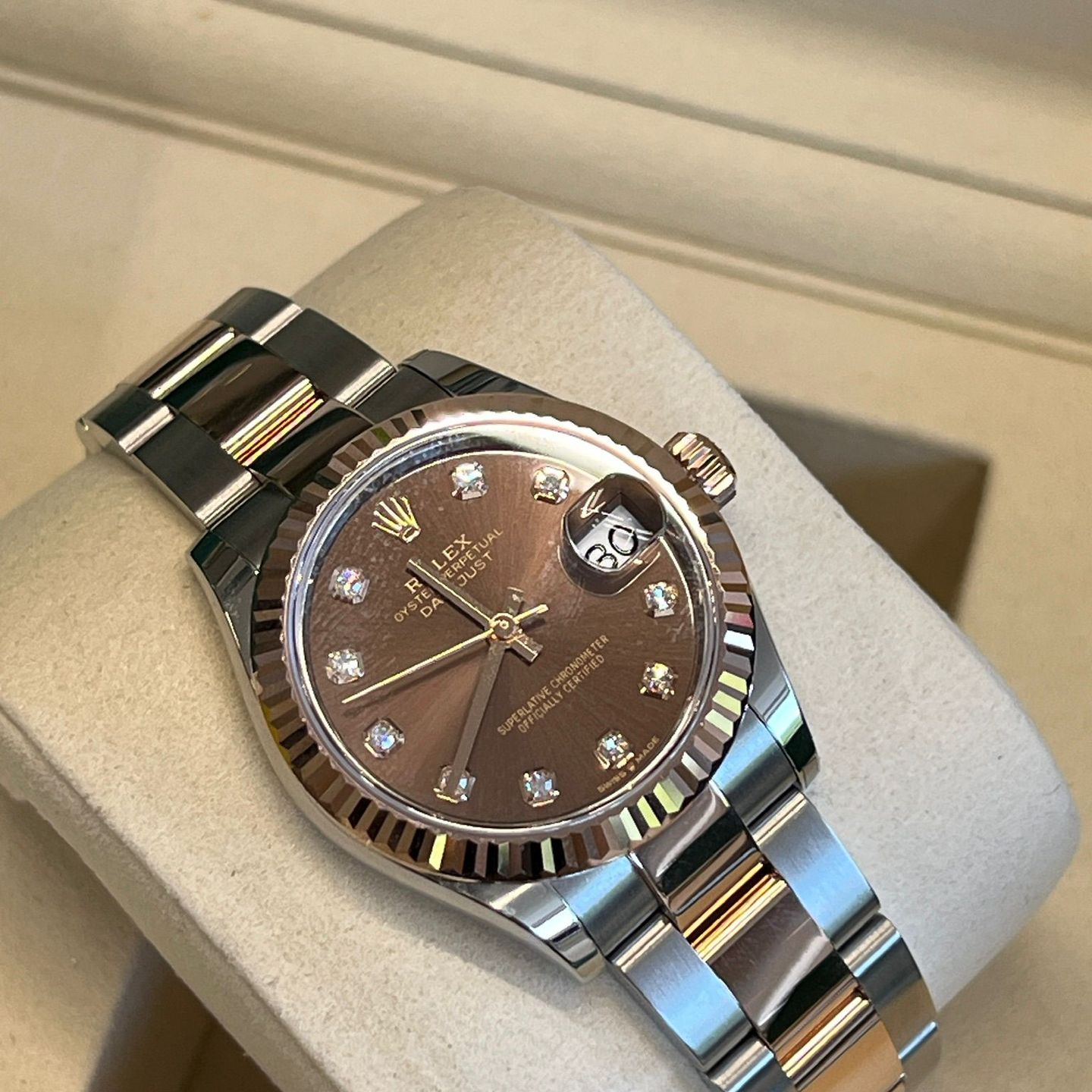 Rolex Datejust 31 278271G Choco Oys (2025) - Brown dial 31 mm Gold/Steel case (3/8)