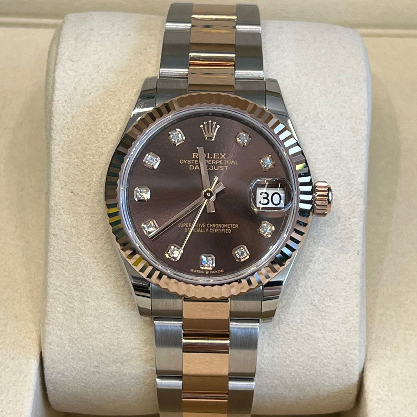 Rolex Datejust 31 278271G Choco Oys (2025) - Brown dial 31 mm Gold/Steel case (7/8)