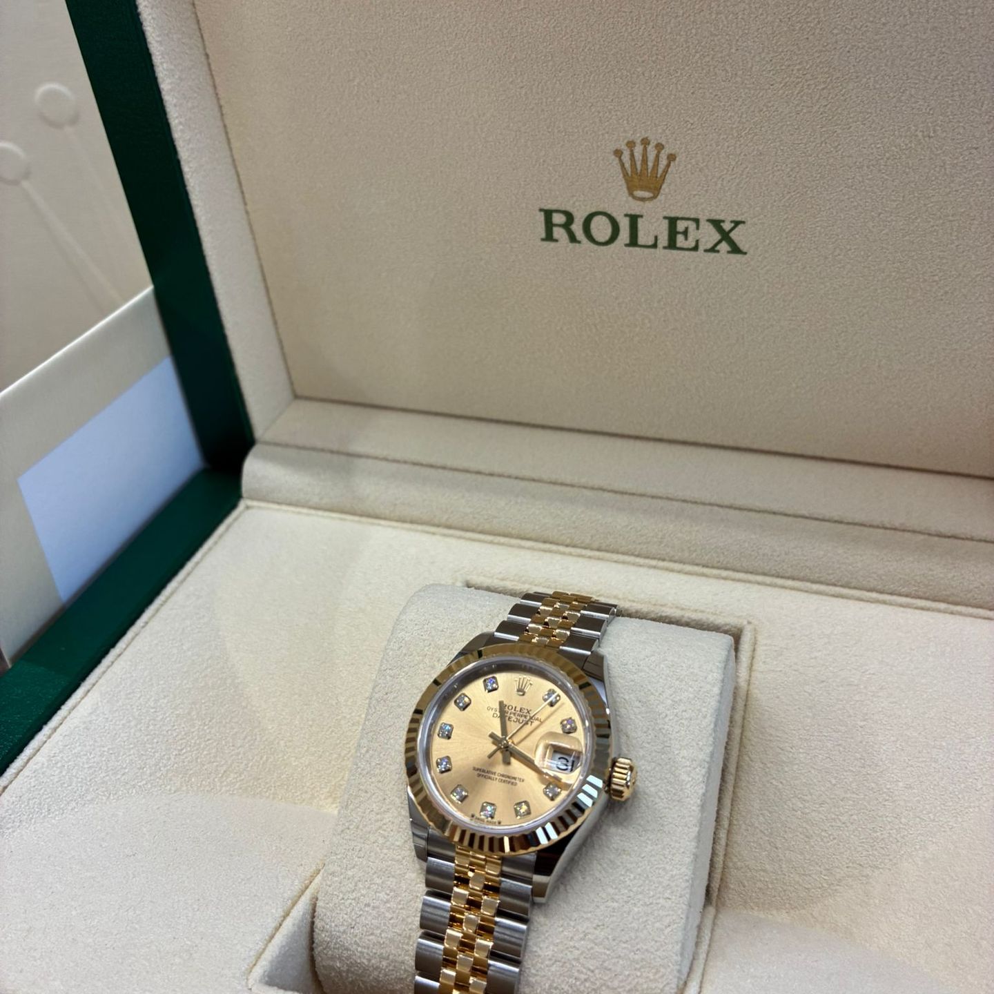Rolex Lady-Datejust 279173G (2025) - Champagne dial 28 mm Gold/Steel case (1/8)