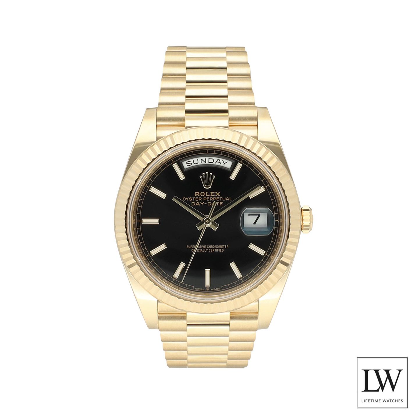 Rolex Day-Date 40 228238 (2024) - Black dial 40 mm Yellow Gold case (3/8)