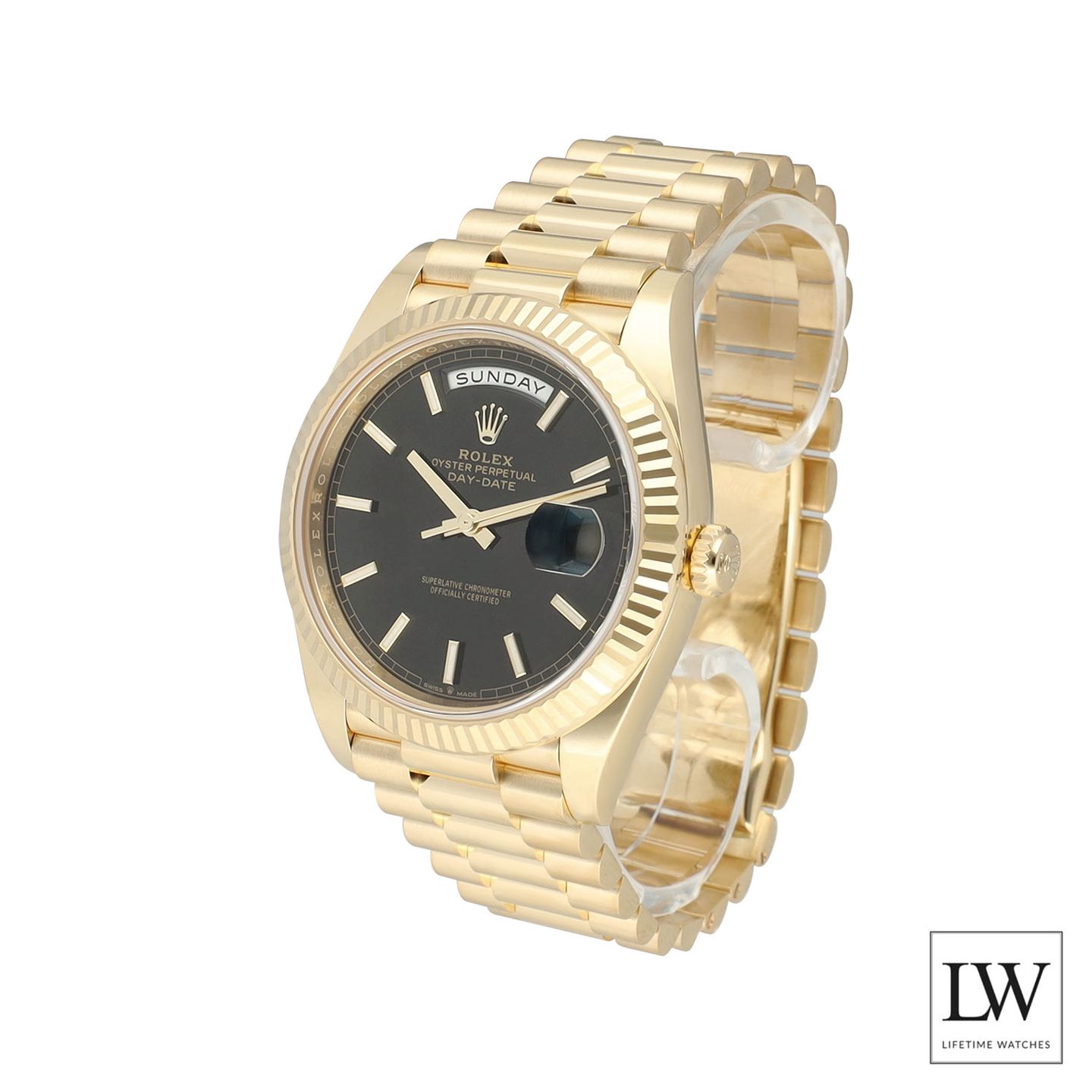 Rolex Day-Date 40 228238 (2024) - Black dial 40 mm Yellow Gold case (5/8)