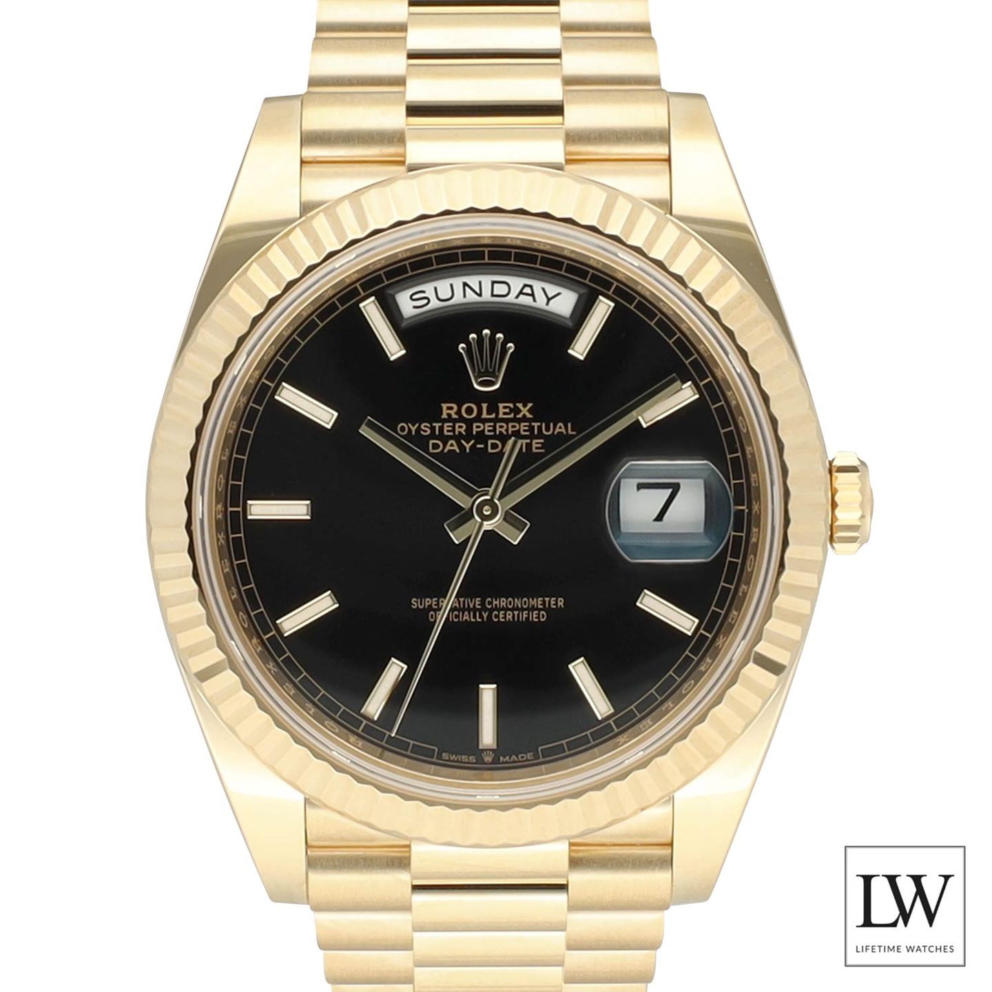 Rolex Day-Date 40 228238 (2024) - Black dial 40 mm Yellow Gold case (2/8)