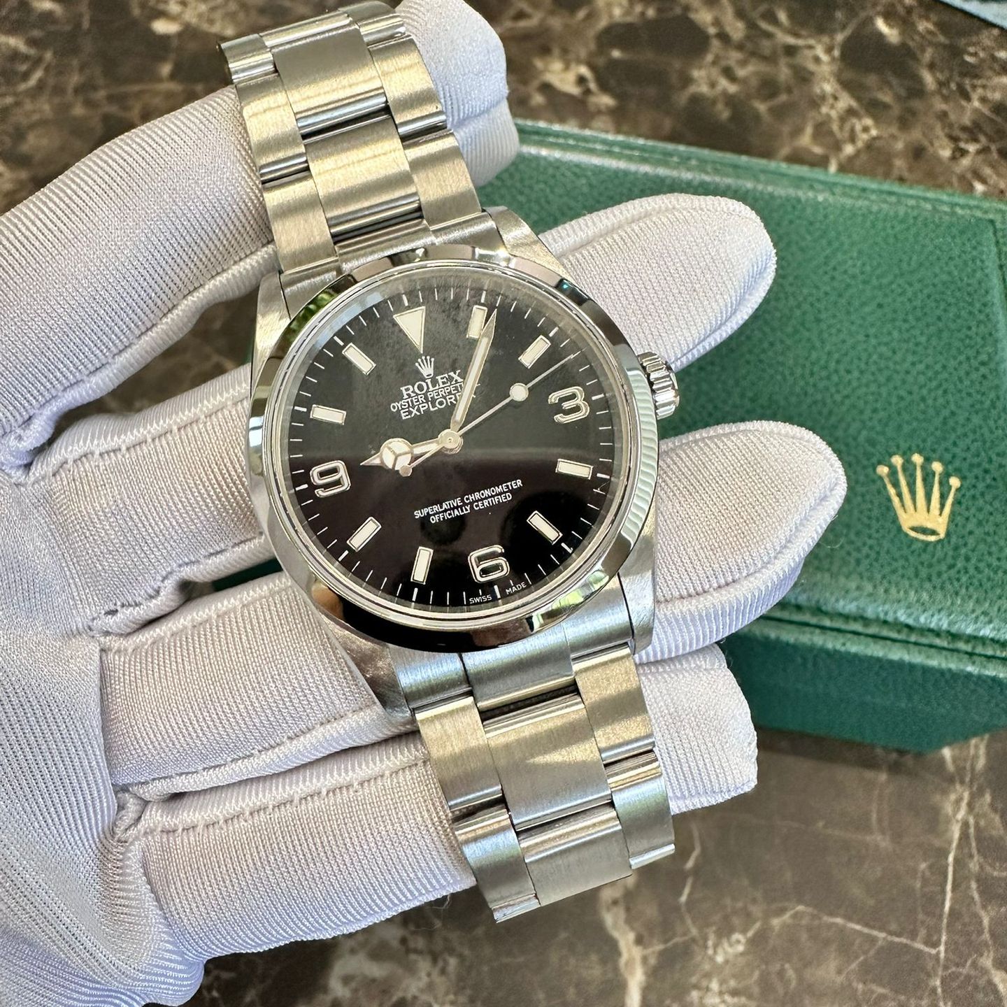 Rolex Explorer 114270 (Unknown (random serial)) - Black dial 36 mm Steel case (1/8)