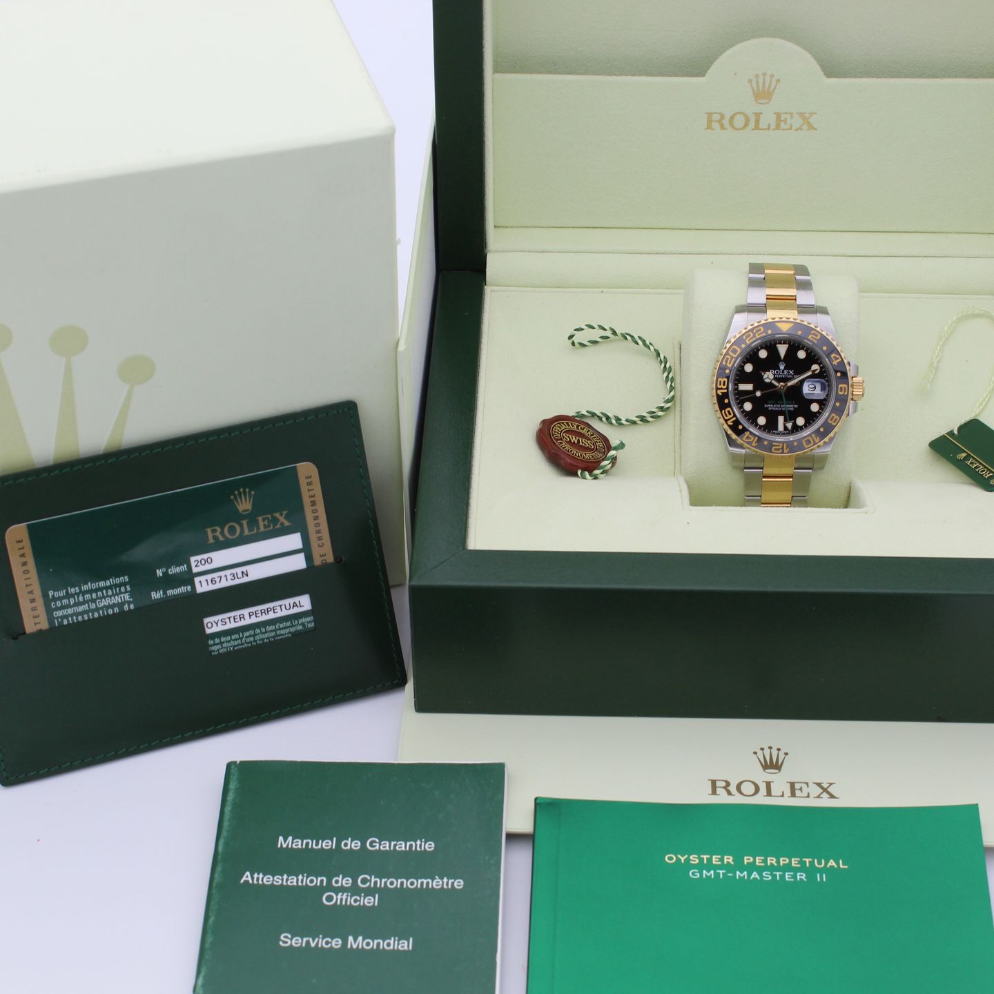 Rolex GMT-Master II 116713LN (2014) - Black dial 40 mm Gold/Steel case (8/8)