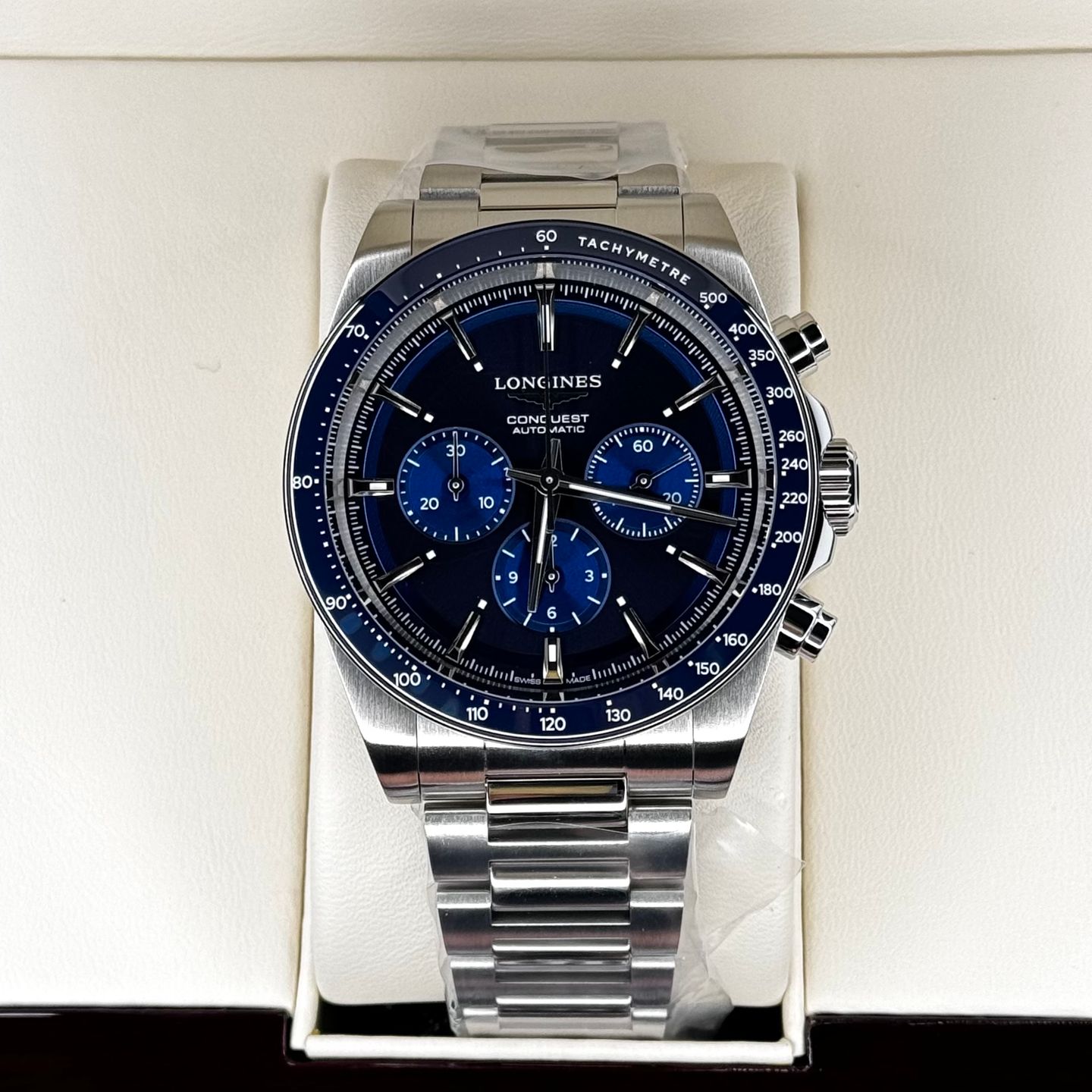 Longines Conquest L3.835.4.92.6 (2024) - Blauw wijzerplaat 42mm Staal (1/7)