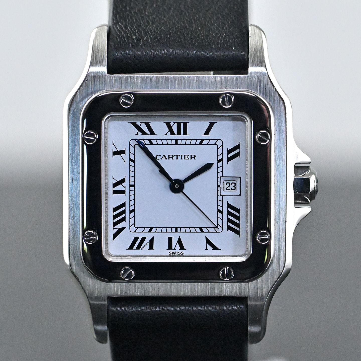 Cartier Santos 2960 (1980) - Wit wijzerplaat 29mm Staal (4/8)
