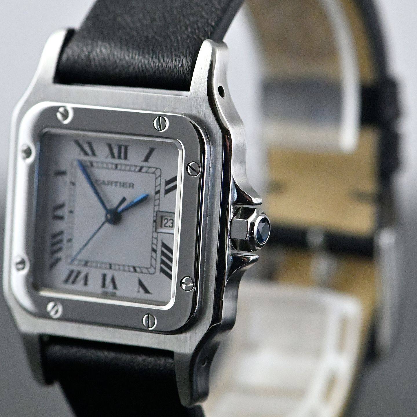 Cartier Santos 2960 (1980) - Wit wijzerplaat 29mm Staal (8/8)