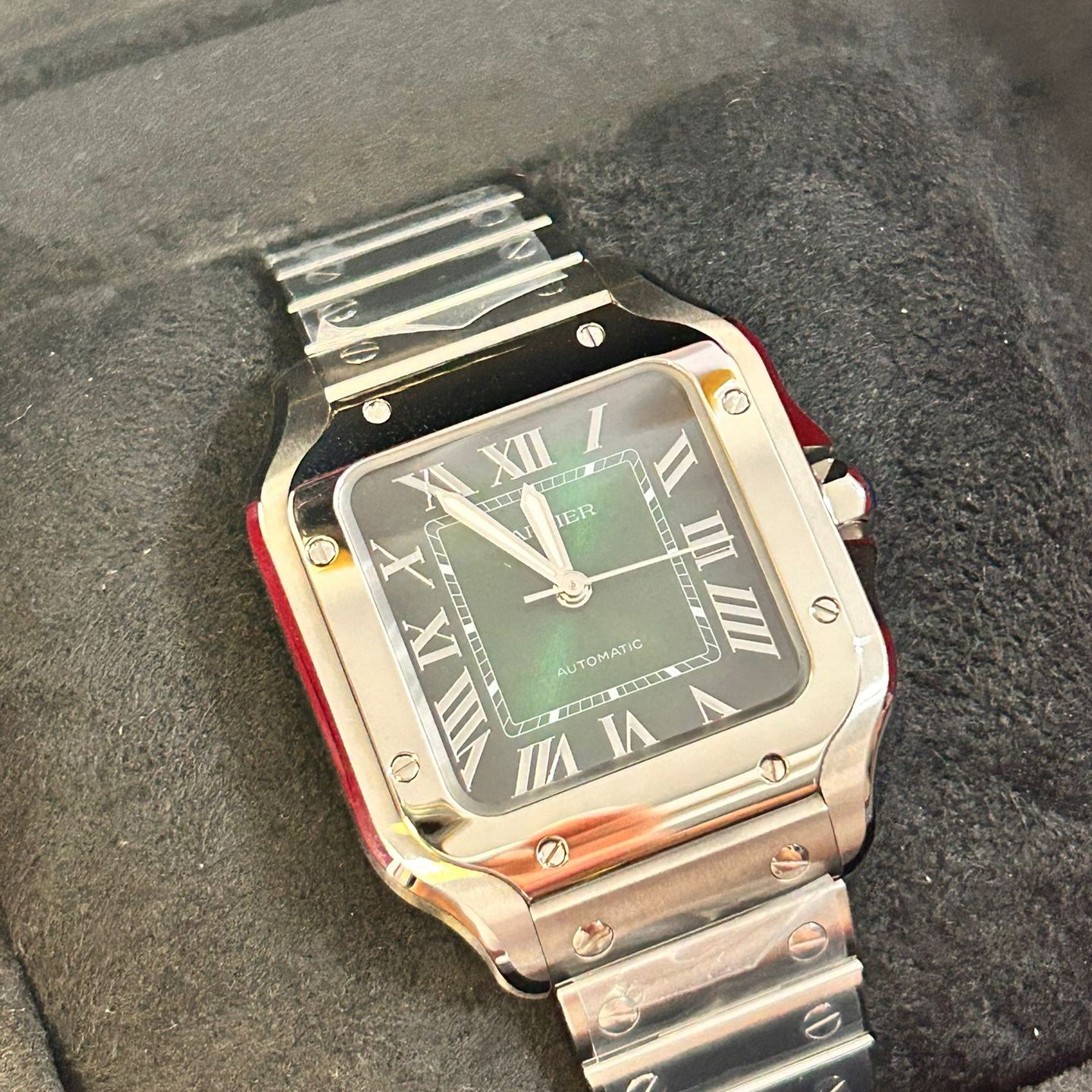 Cartier Santos WSSA0061 (2025) - Groen wijzerplaat 35mm Staal (3/8)