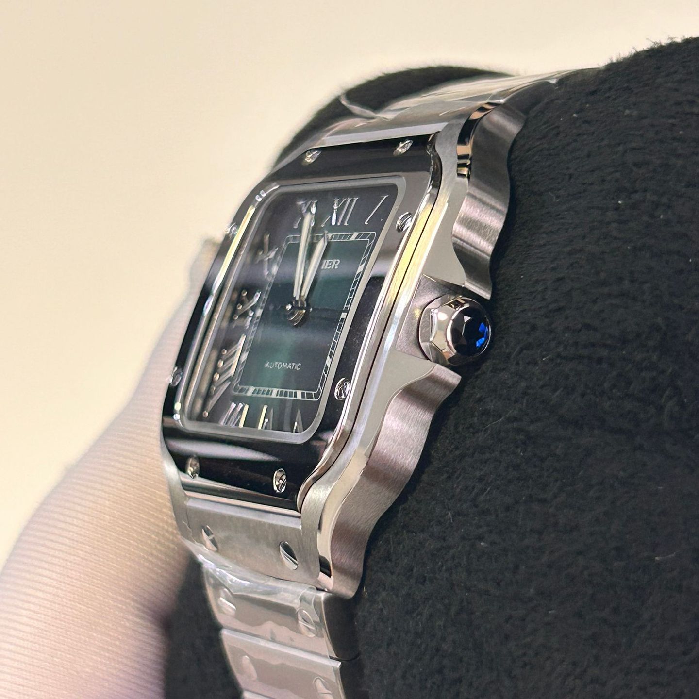 Cartier Santos WSSA0061 (2025) - Groen wijzerplaat 35mm Staal (8/8)