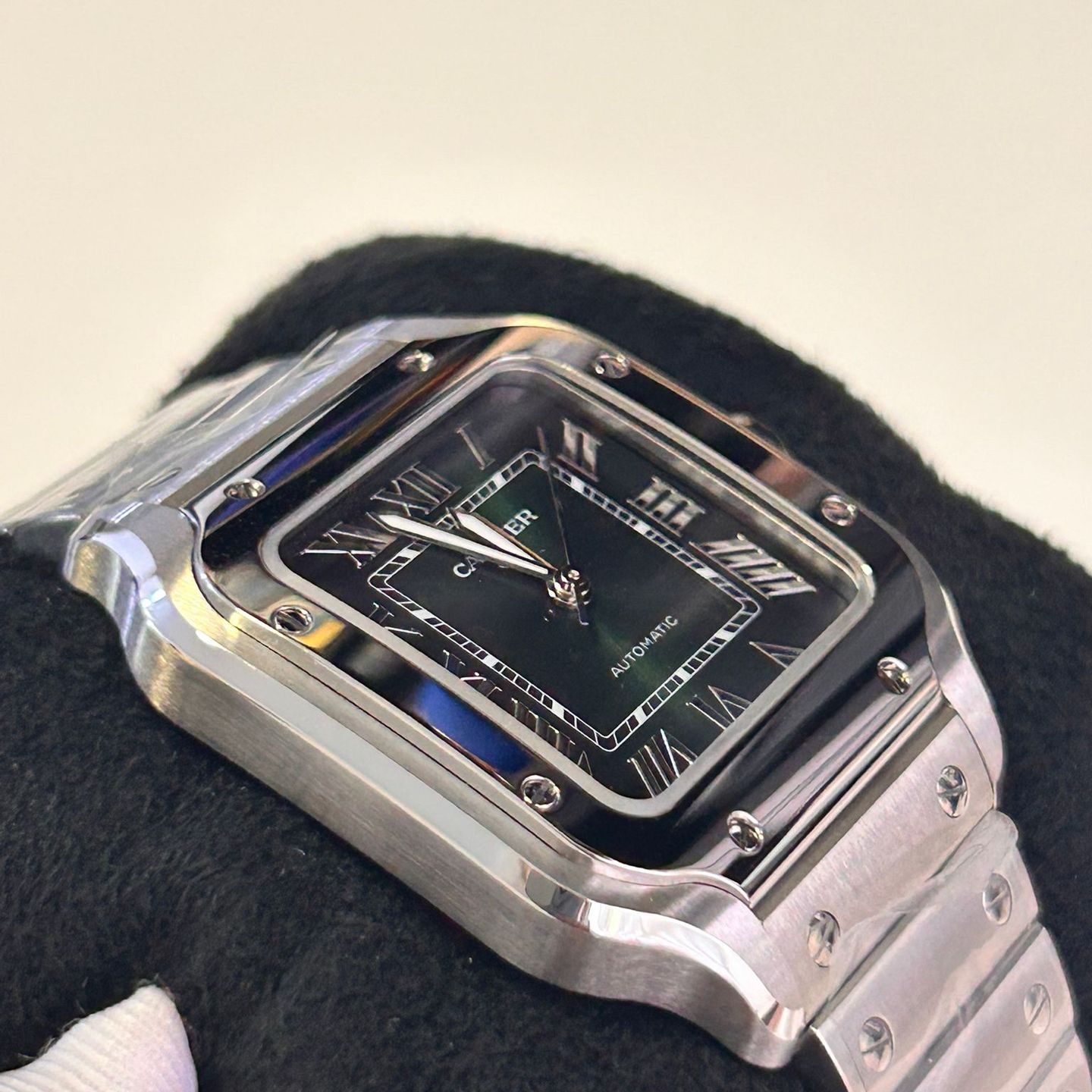 Cartier Santos WSSA0061 (2025) - Groen wijzerplaat 35mm Staal (7/8)