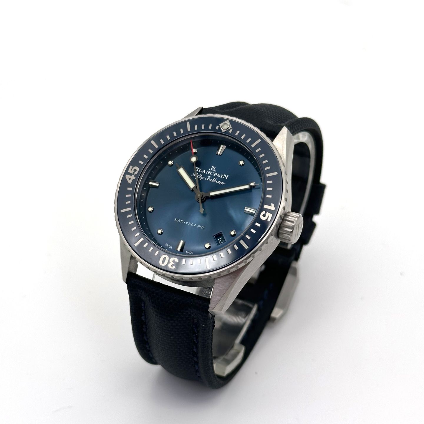 Blancpain Fifty Fathoms Bathyscaphe 5100-1140-O52A (2022) - Blue dial 39 mm Steel case (1/8)