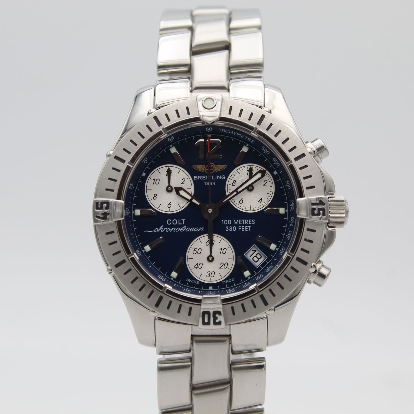 Breitling Colt A53350 (2001) - Blue dial 38 mm Steel case (1/8)