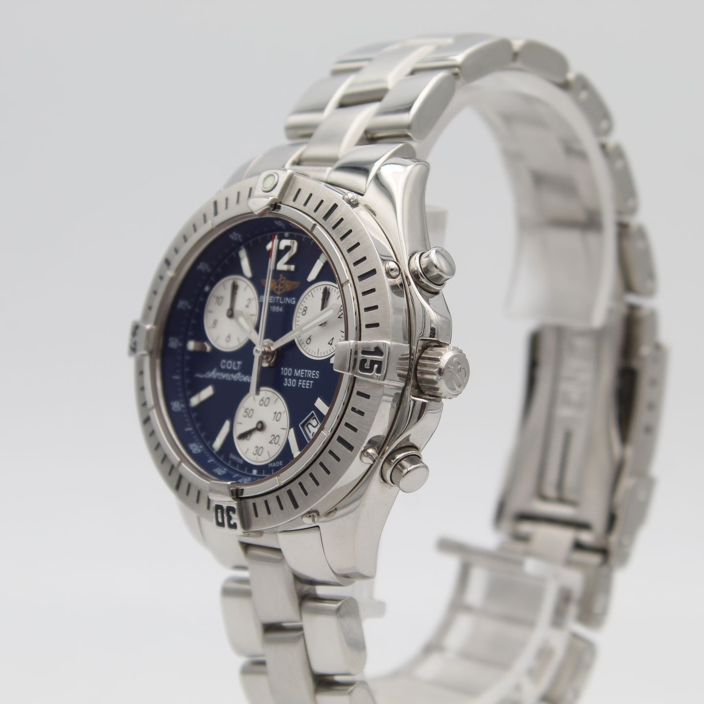 Breitling Colt A53350 (2001) - Blue dial 38 mm Steel case (3/8)