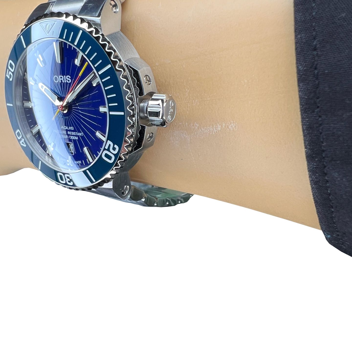 Oris Staghorn Restoration Limited Edition 01 733 7766 4185-Set (2023) - Blauw wijzerplaat 42mm Staal (4/8)