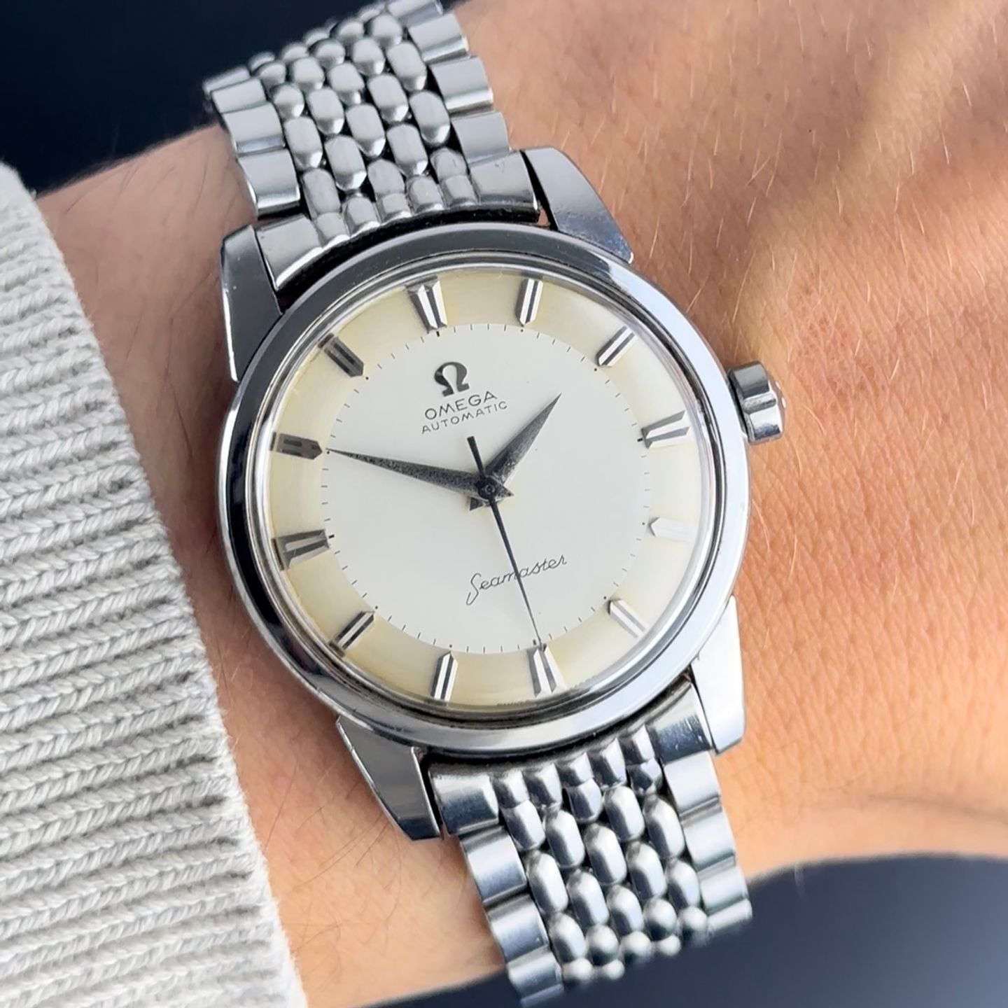 Omega Seamaster 2846 (1958) - Wit wijzerplaat 34mm Staal (2/8)