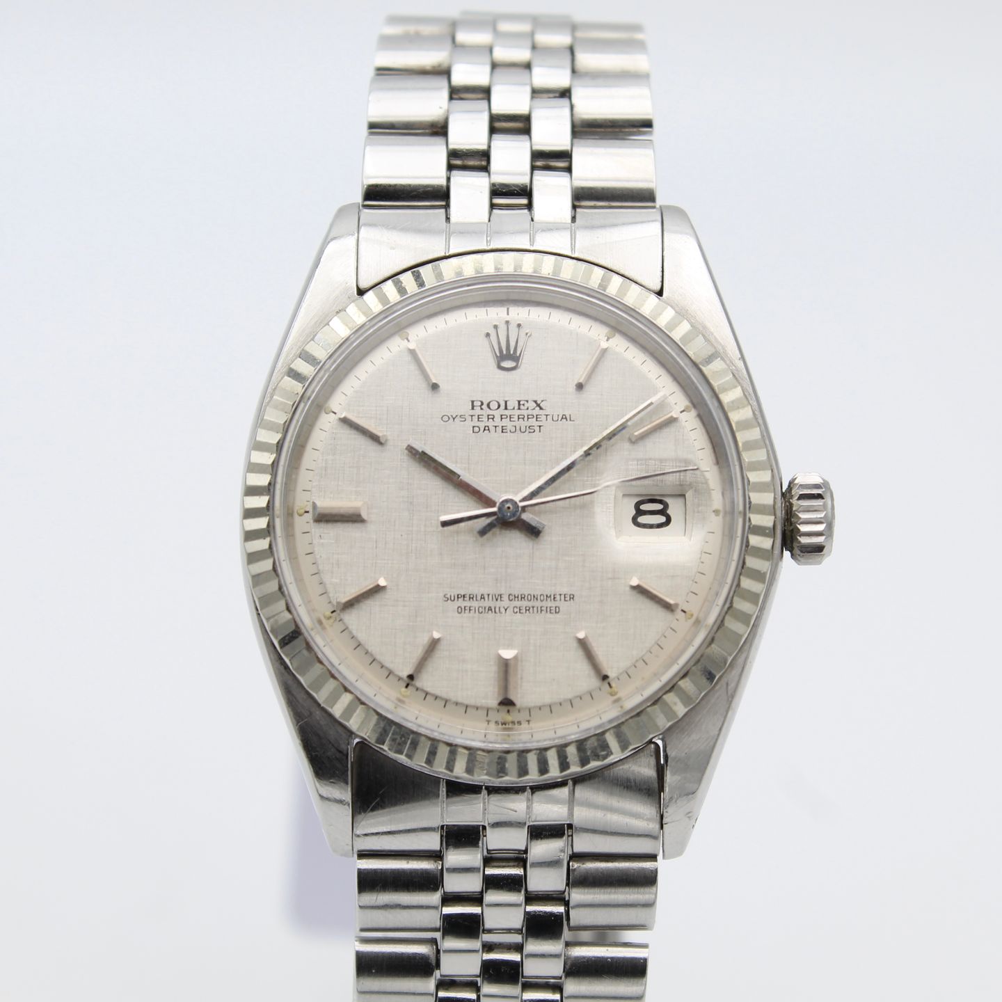 Rolex Datejust 1601 (1972) - Zilver wijzerplaat 36mm Staal (1/8)