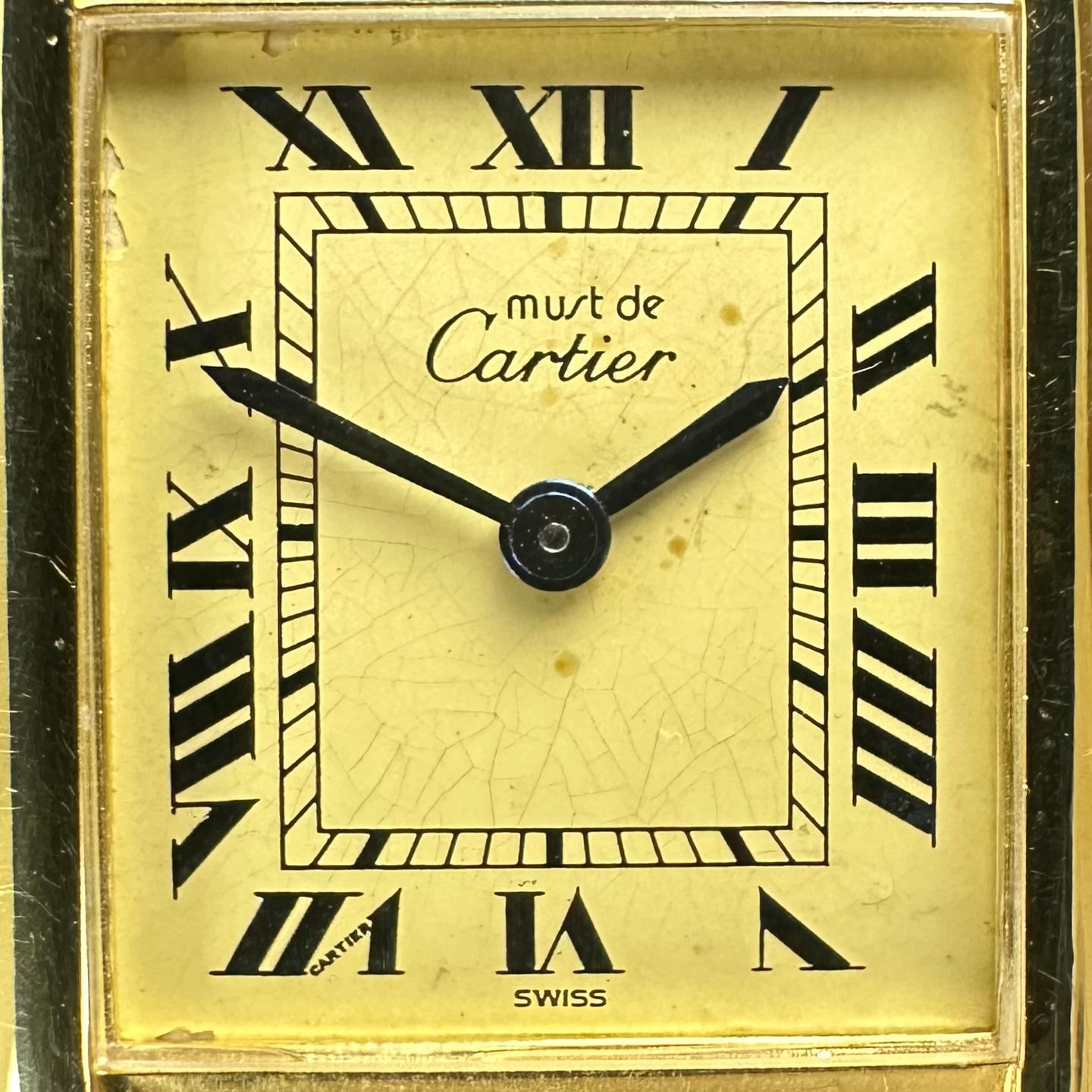 Cartier Tank 366001 (1990) - Champagne dial 20 mm Gold/Steel case (8/8)