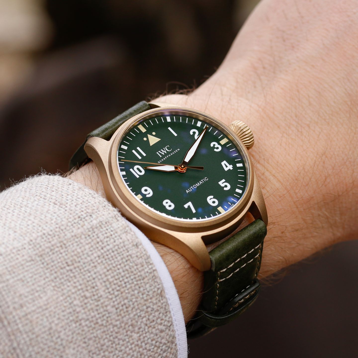 IWC Big Pilot IW329702 (2022) - Green dial 43 mm Bronze case (3/8)