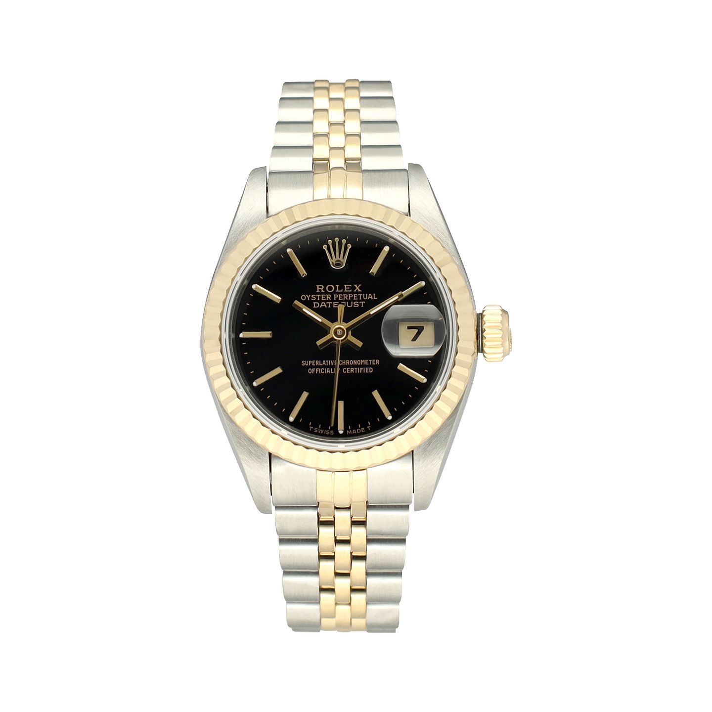 Rolex Lady-Datejust 69173 (1995) - Zwart wijzerplaat 26mm Goud/Staal (3/8)