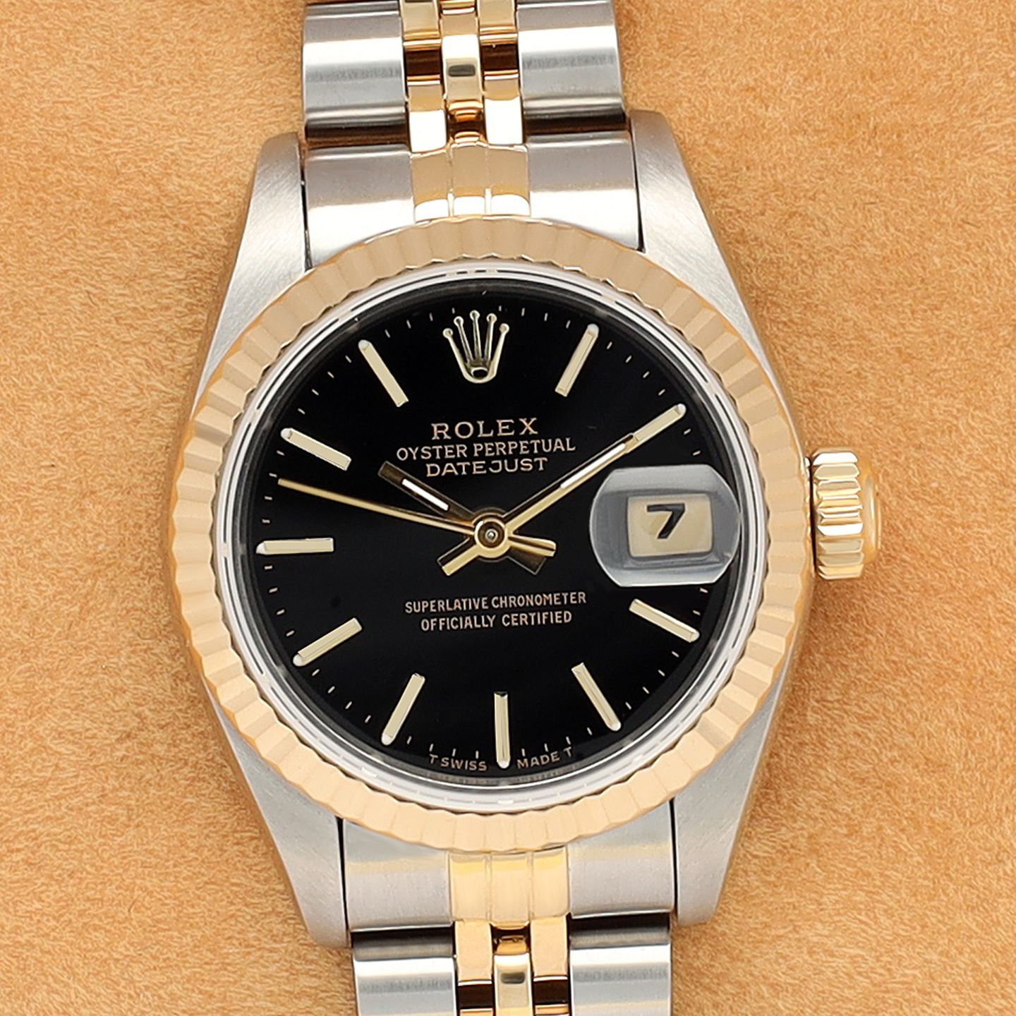 Rolex Lady-Datejust 69173 (1995) - Zwart wijzerplaat 26mm Goud/Staal (1/8)