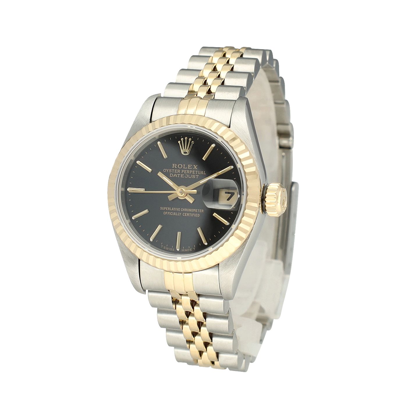 Rolex Lady-Datejust 69173 (1995) - Zwart wijzerplaat 26mm Goud/Staal (4/8)