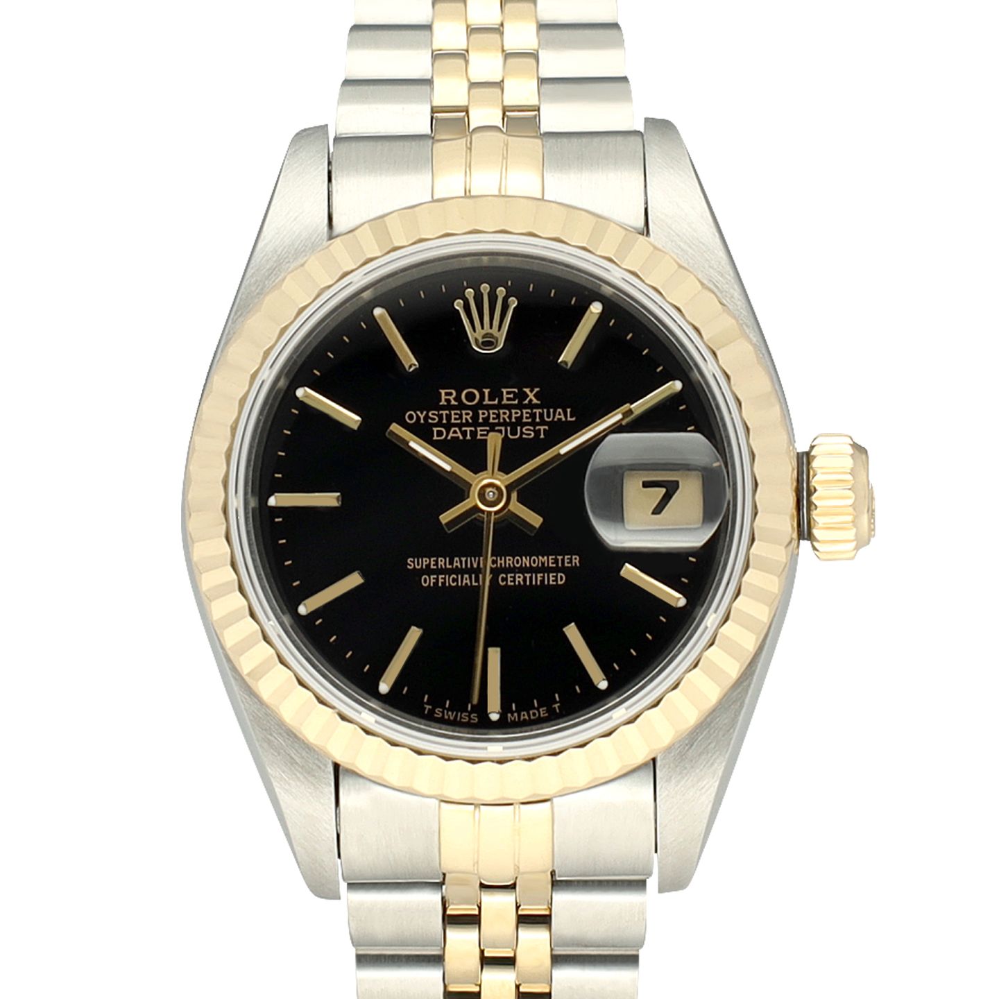 Rolex Lady-Datejust 69173 (1995) - Zwart wijzerplaat 26mm Goud/Staal (2/8)