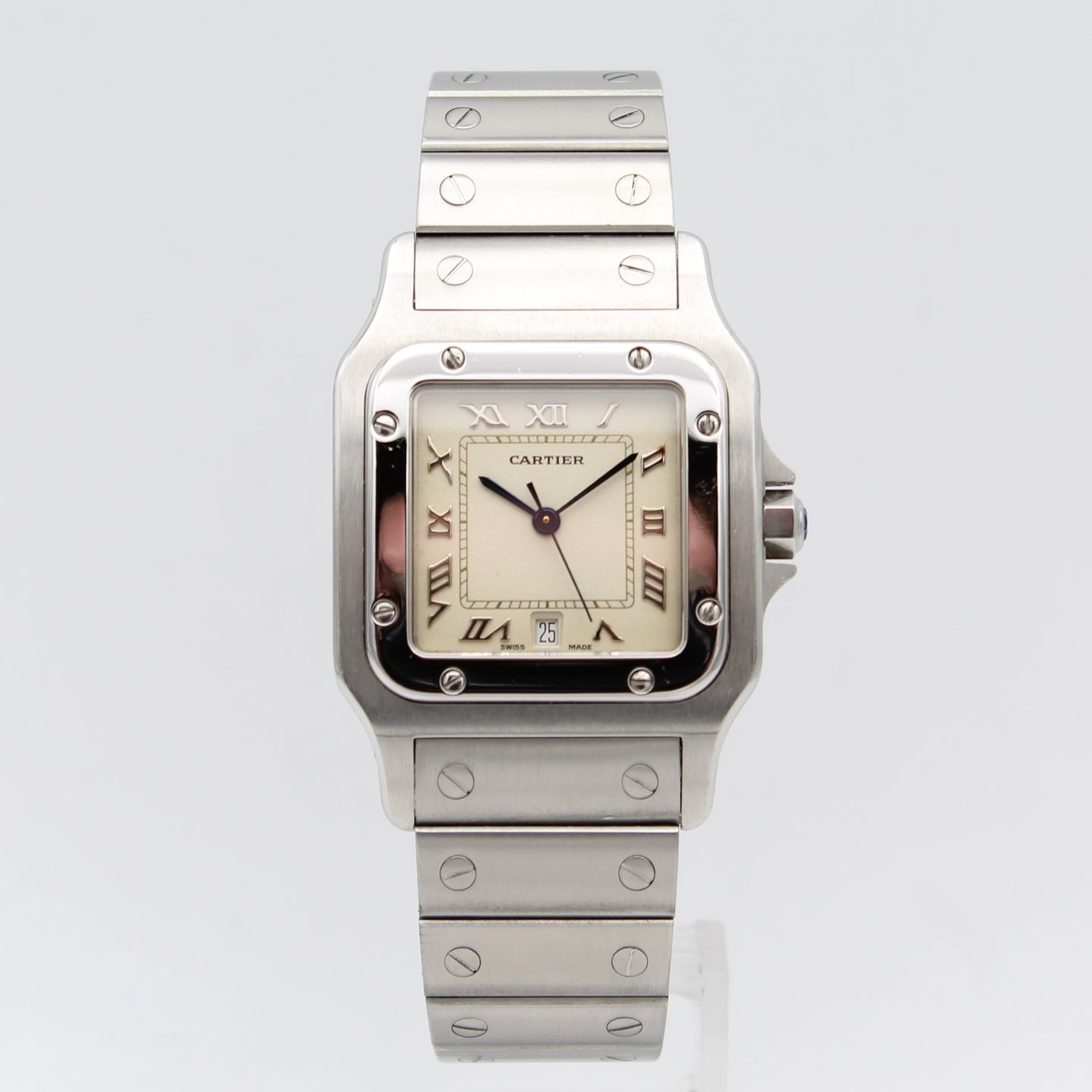 Cartier Santos Galbée 1564 (1995) - Beige dial 29 mm Steel case (1/8)