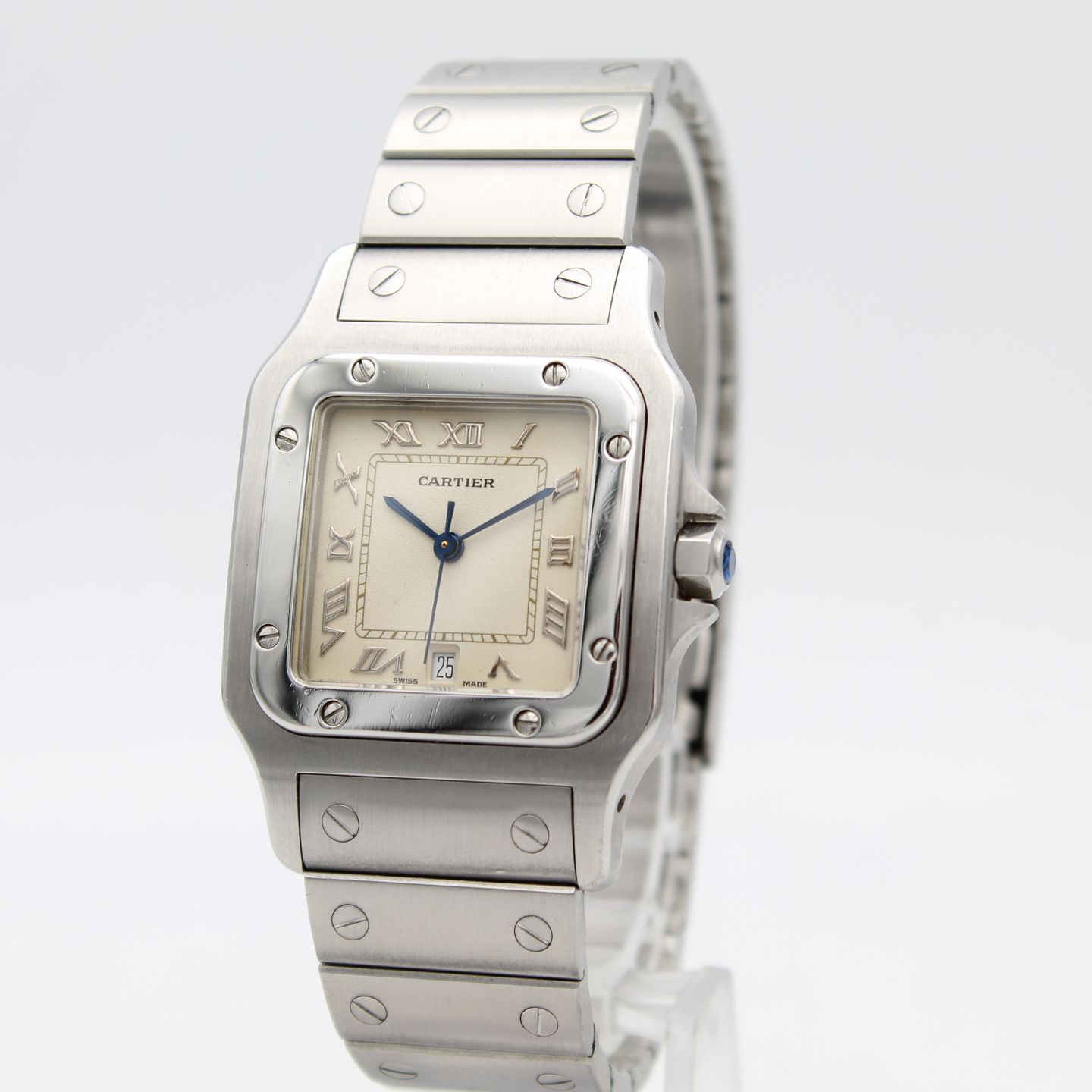 Cartier Santos Galbée 1564 (1995) - Beige dial 29 mm Steel case (3/8)