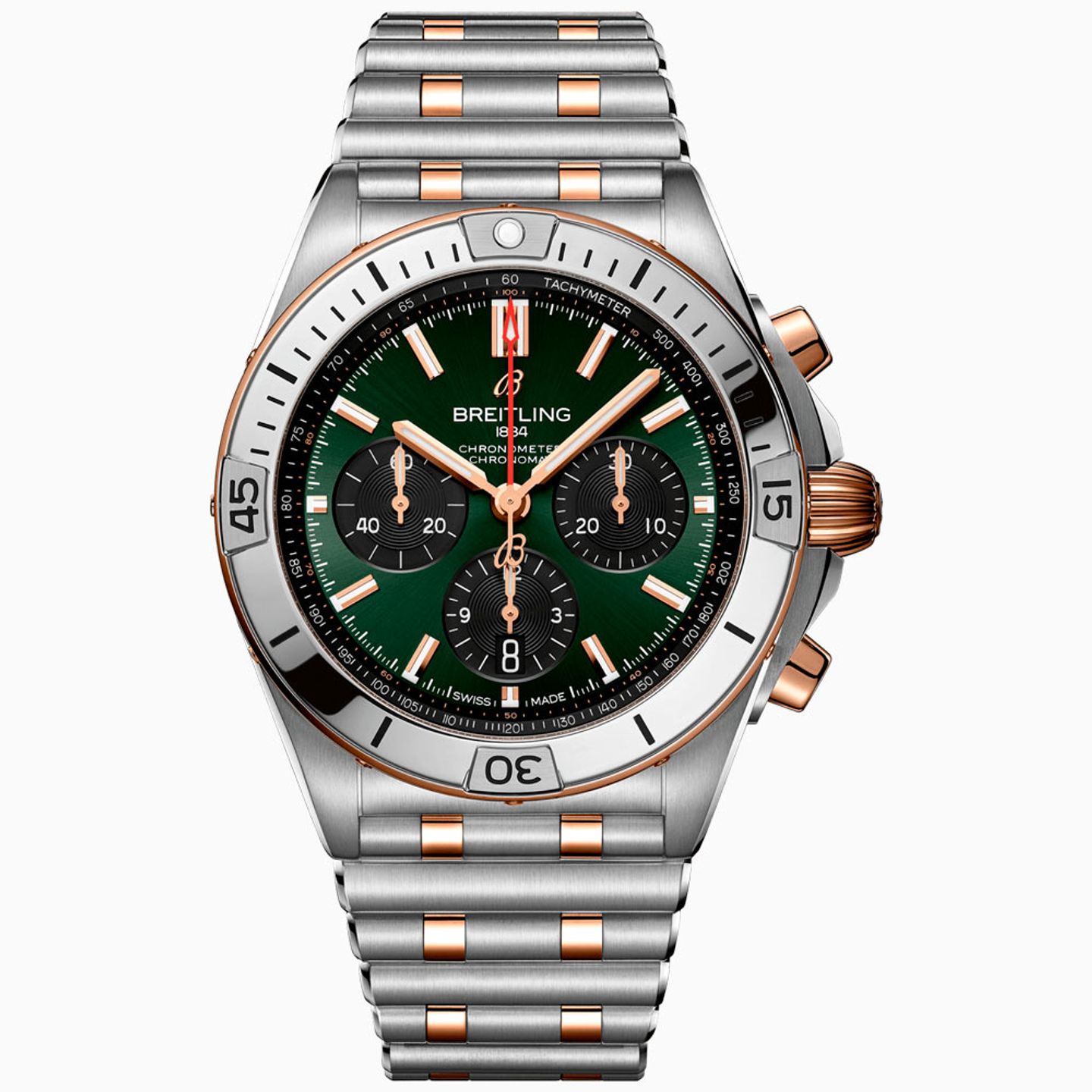 Breitling Chronomat 42 UB0134131L1U1 (2024) - Groen wijzerplaat Onbekend Goud/Staal (1/1)