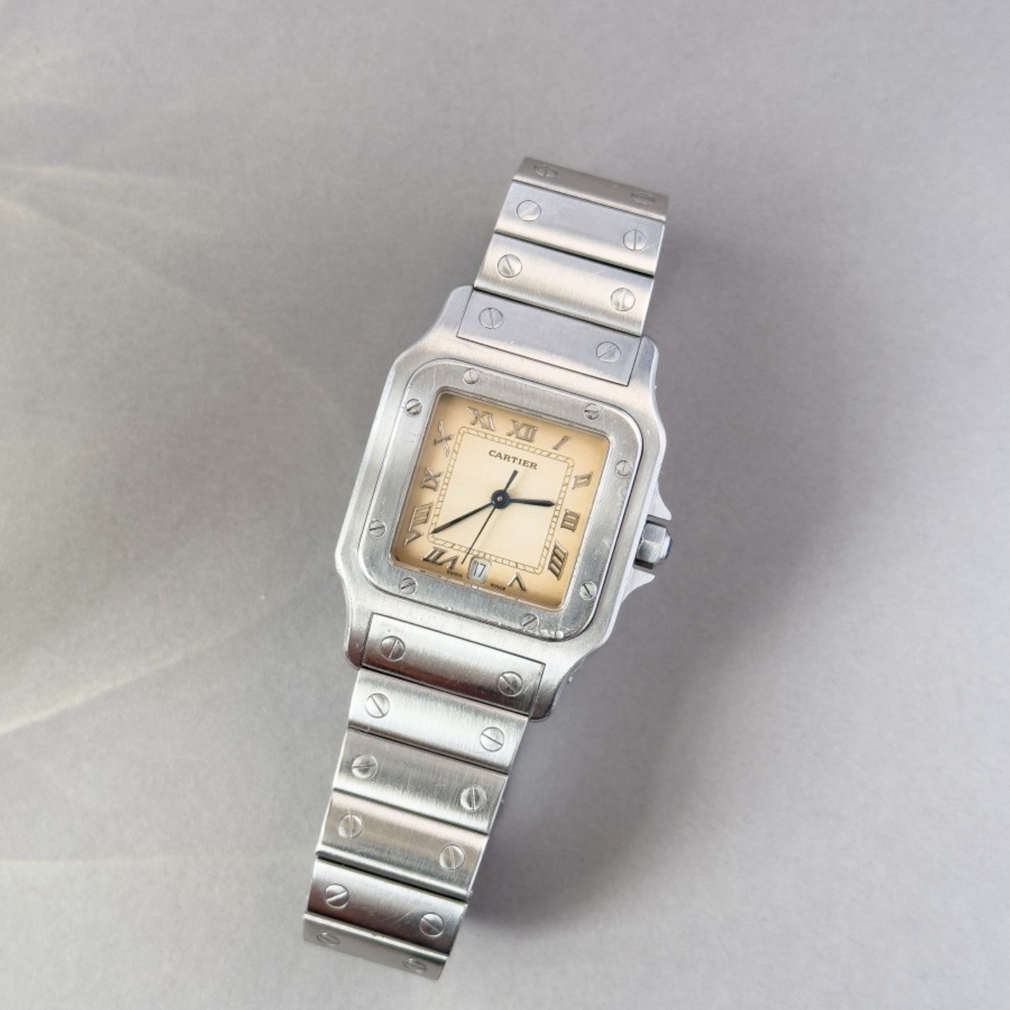 Cartier Santos Galbée 987901 (1992) - Champagne dial 29 mm Steel case (3/7)