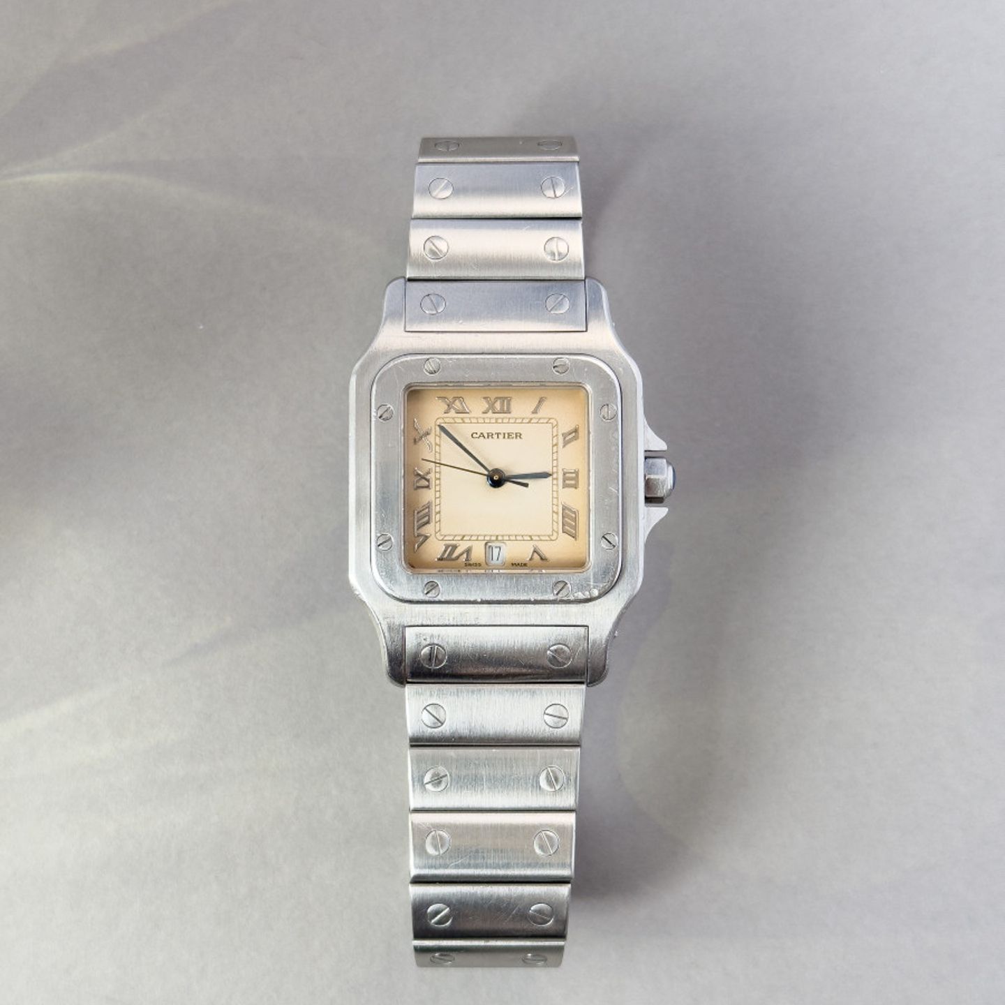 Cartier Santos Galbée 987901 (1992) - Champagne dial 29 mm Steel case (1/7)