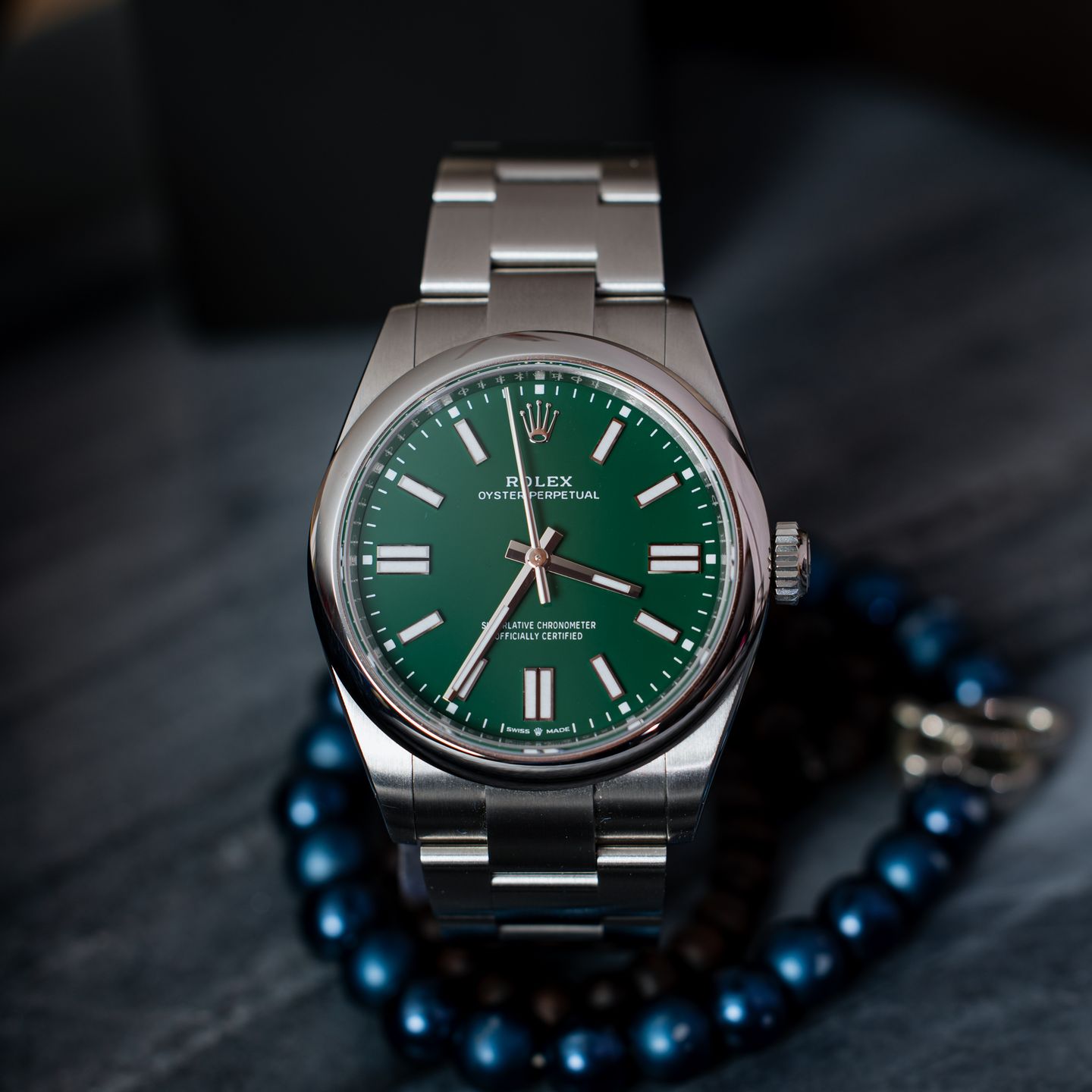 Rolex Oyster Perpetual 41 134300 (2025) - Groen wijzerplaat 41mm Staal (1/4)