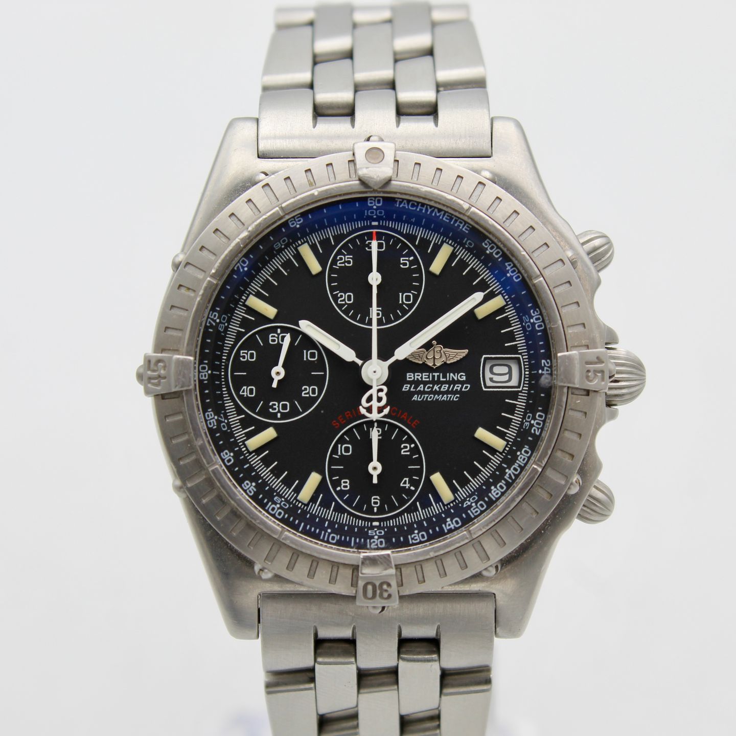 Breitling Blackbird A13350 (2000) - Zwart wijzerplaat 40mm Staal (1/8)