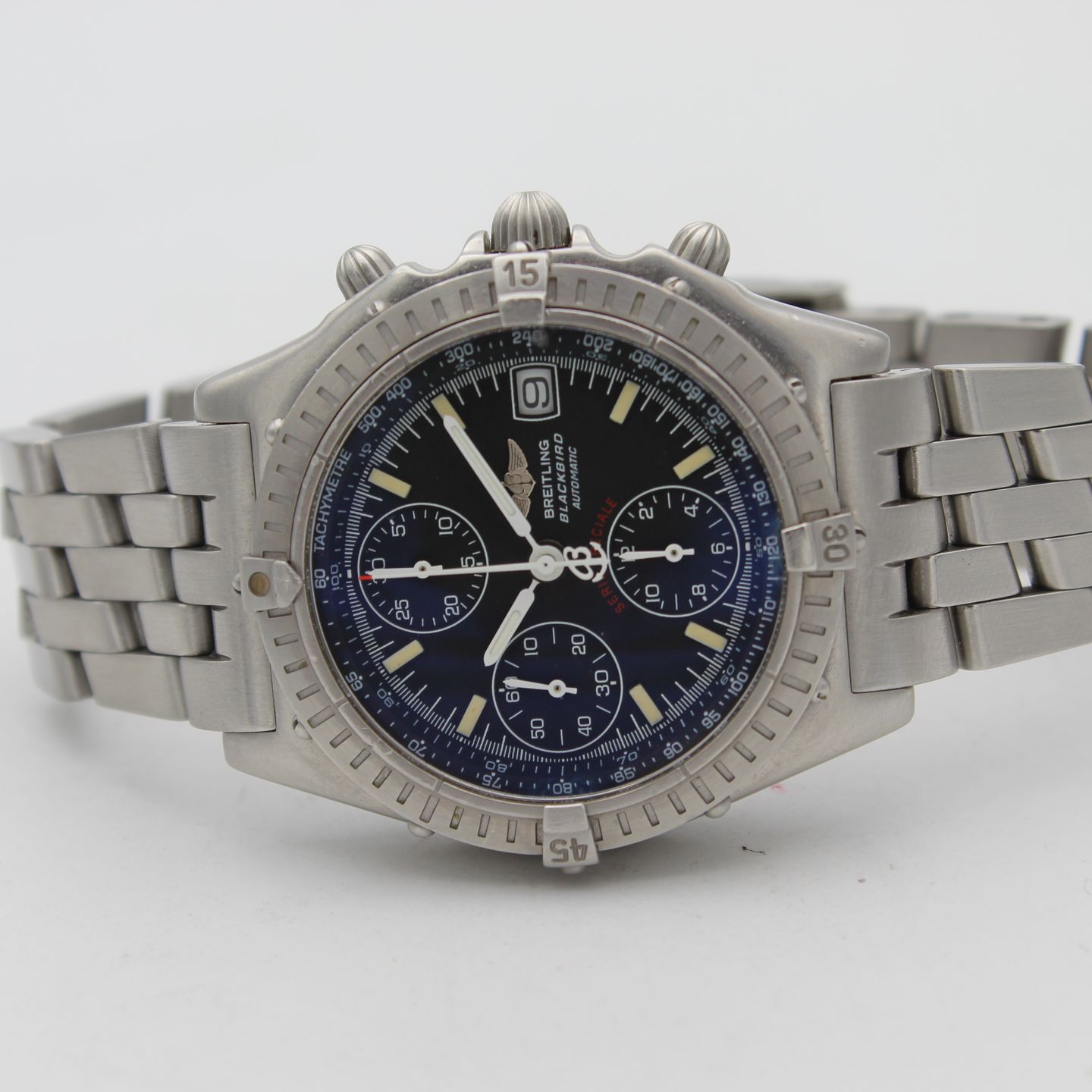 Breitling Blackbird A13350 (2000) - Zwart wijzerplaat 40mm Staal (4/8)
