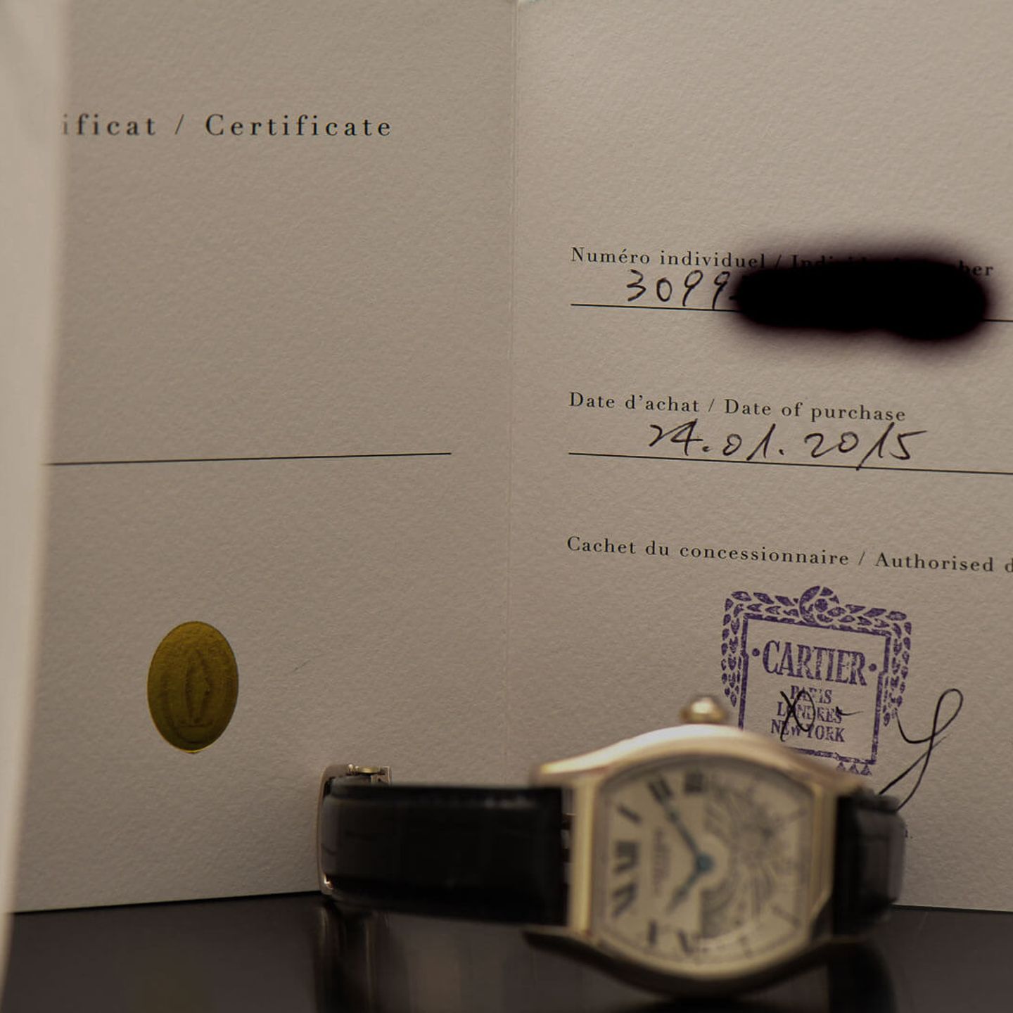 Cartier Tortue CPCP (2015) - White dial 48 mm White Gold case (7/8)