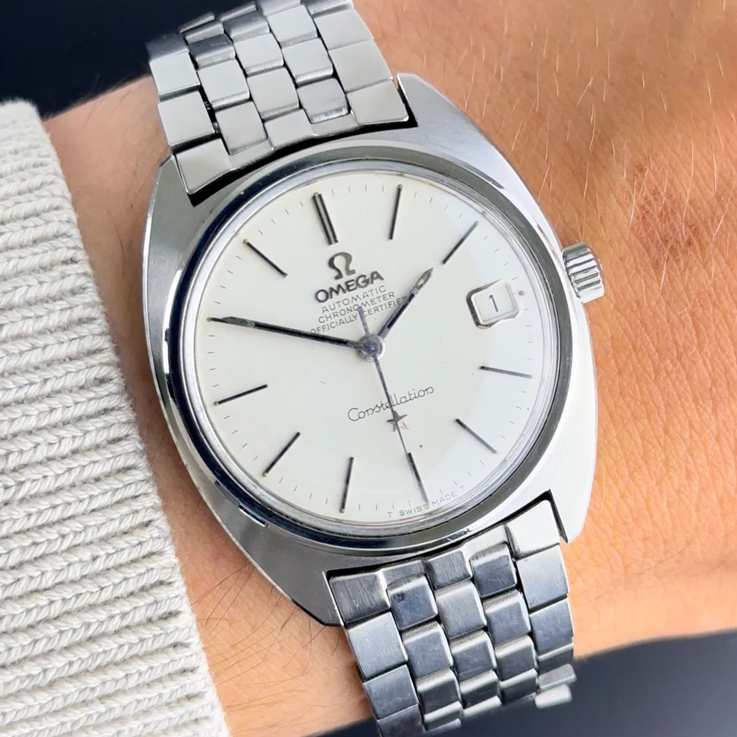 Omega Constellation 168.017 (1966) - White dial 35 mm Steel case (2/8)