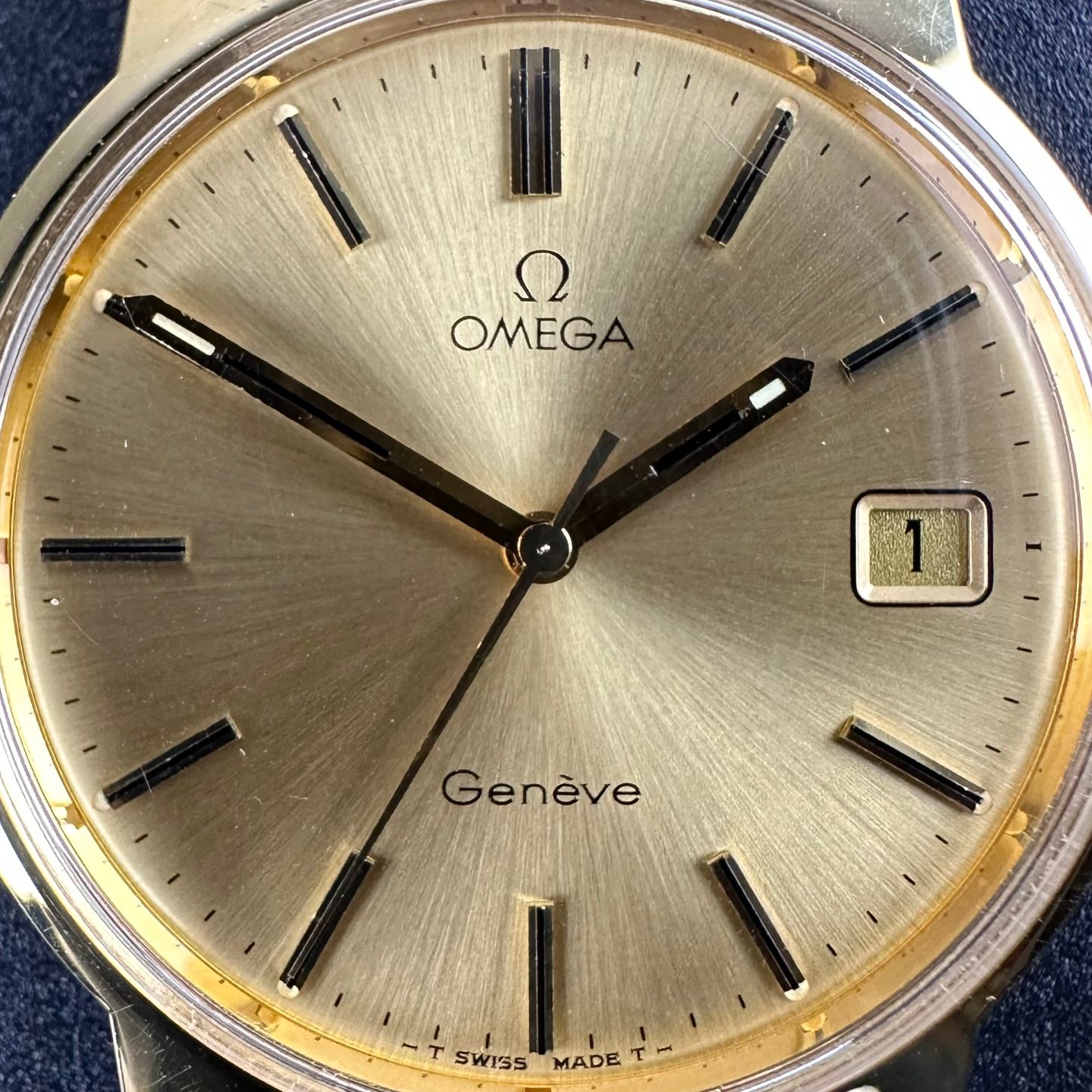 Omega Genève 136.0104 (1974) - Goud wijzerplaat 35mm Goud/Staal (8/8)