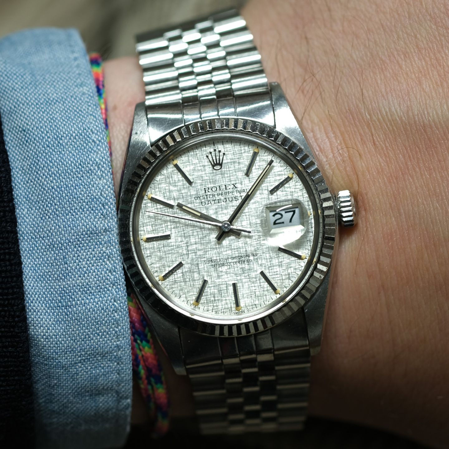 Rolex Datejust 36 16014 (1985) - Zilver wijzerplaat 36mm Staal (1/8)