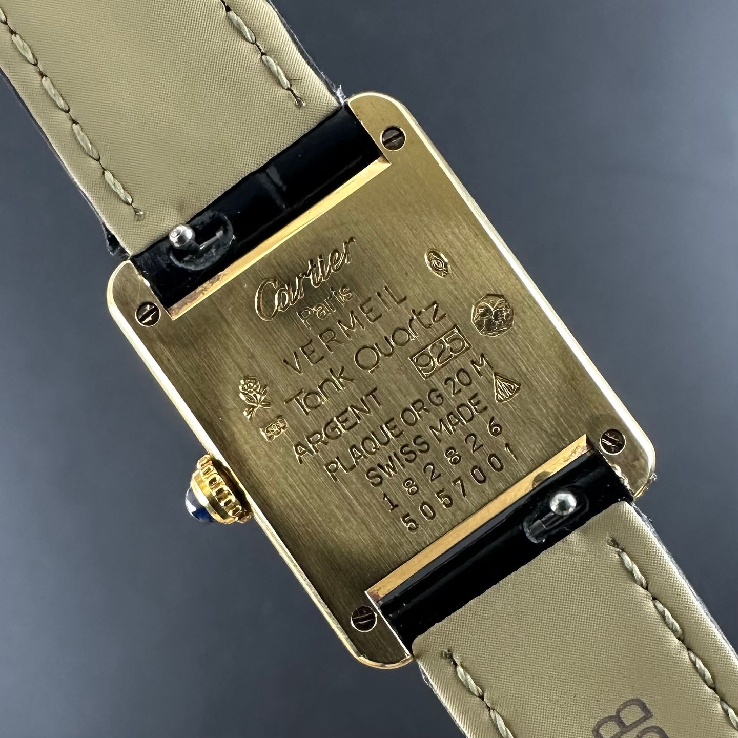 Cartier Tank 5057001 (1990) - White dial 20 mm Gold/Steel case (4/8)