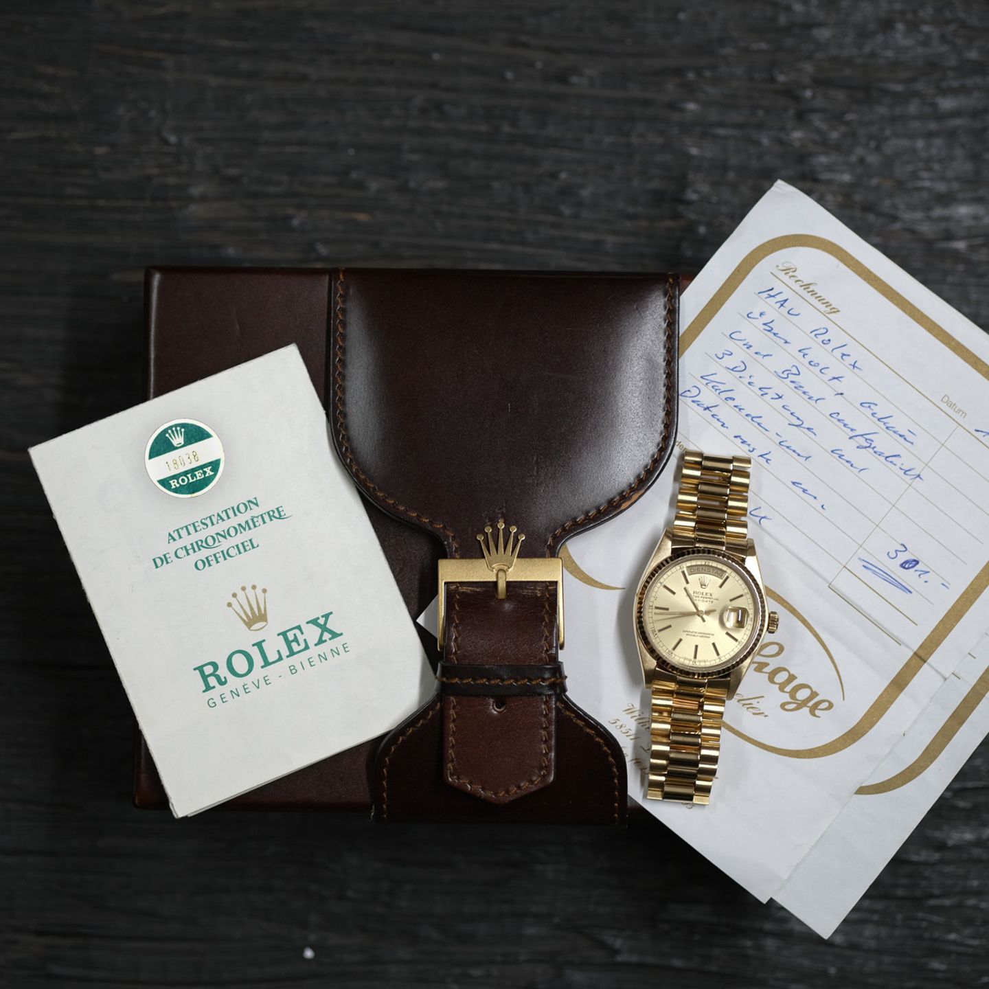 Rolex Day-Date 36 18038 (1982) - Champagne dial 36 mm Yellow Gold case (7/7)