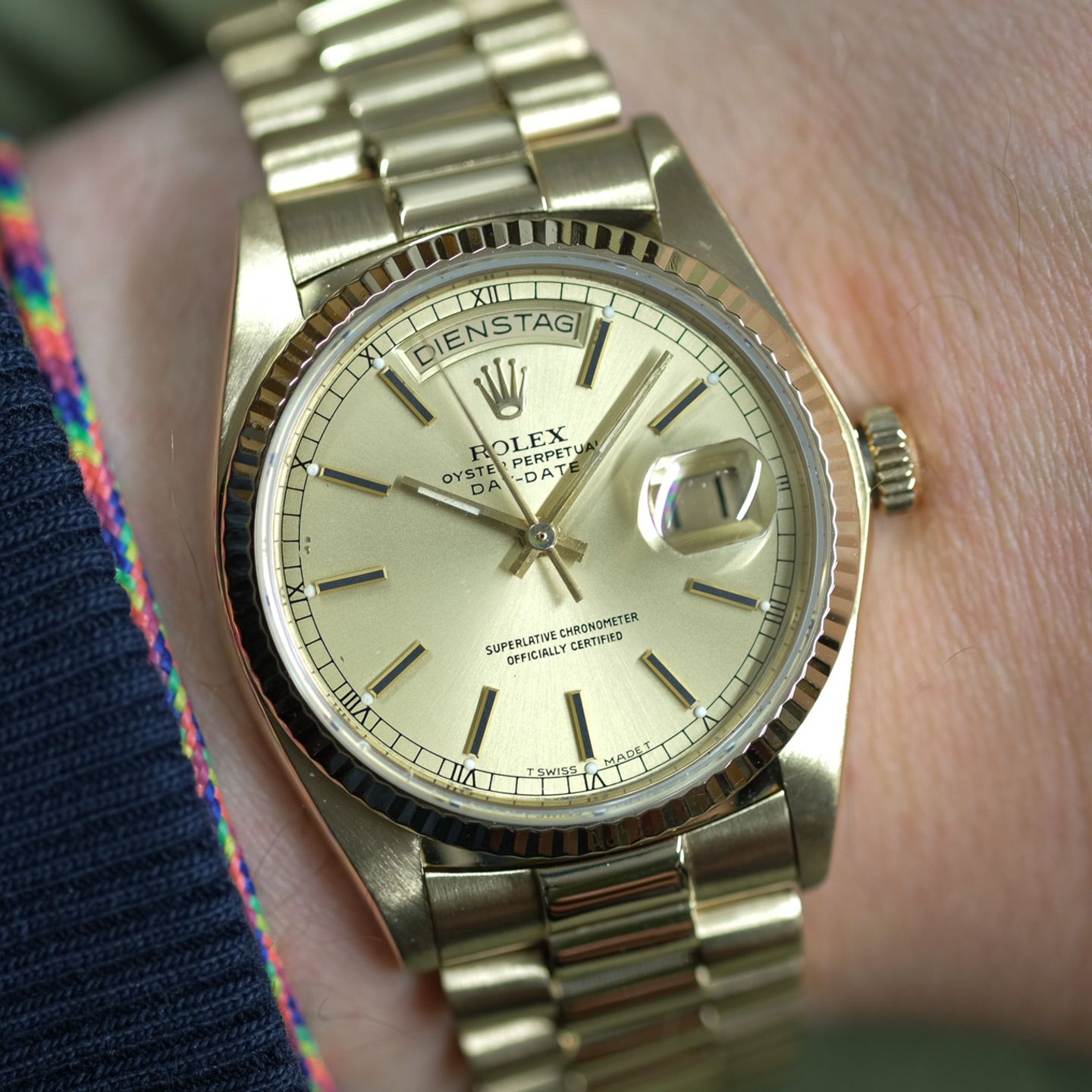 Rolex Day-Date 36 18038 (1982) - Champagne dial 36 mm Yellow Gold case (1/7)