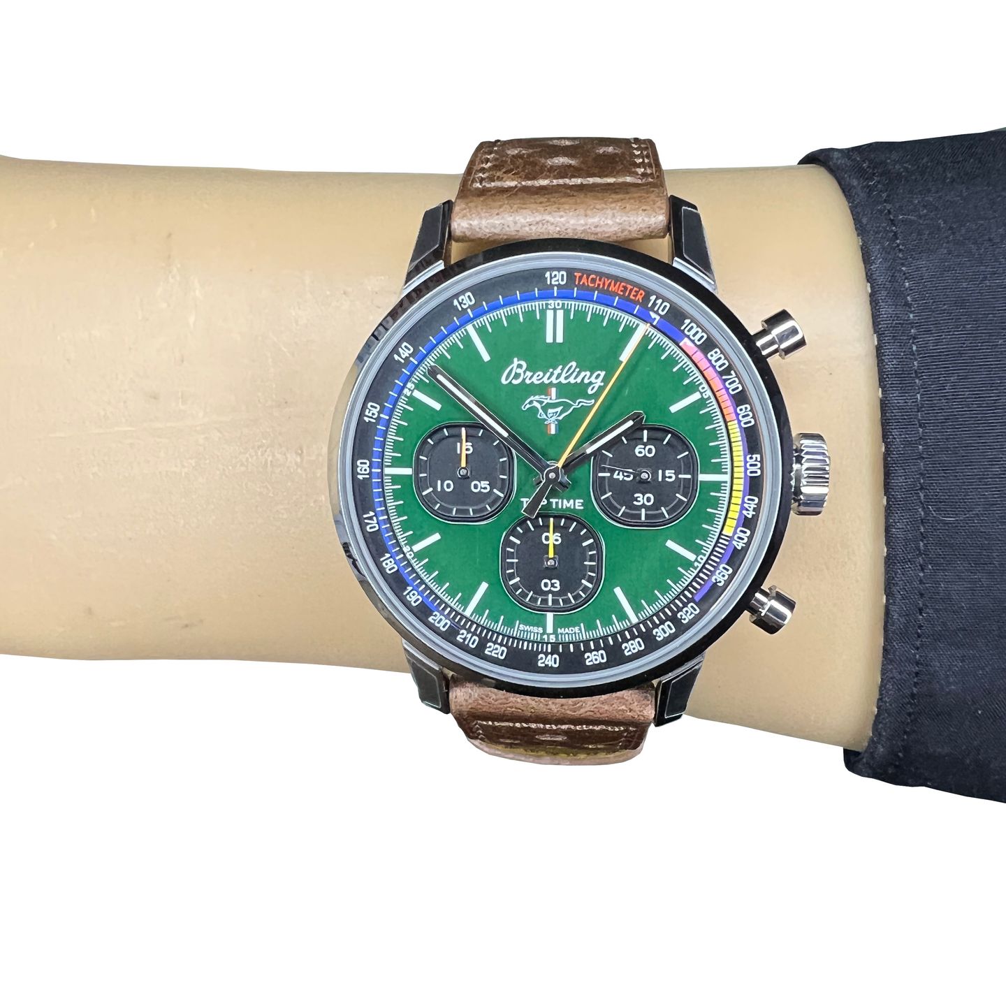 Breitling Top Time A253101A1L1X1 (2023) - Groen wijzerplaat 42mm Staal (2/8)